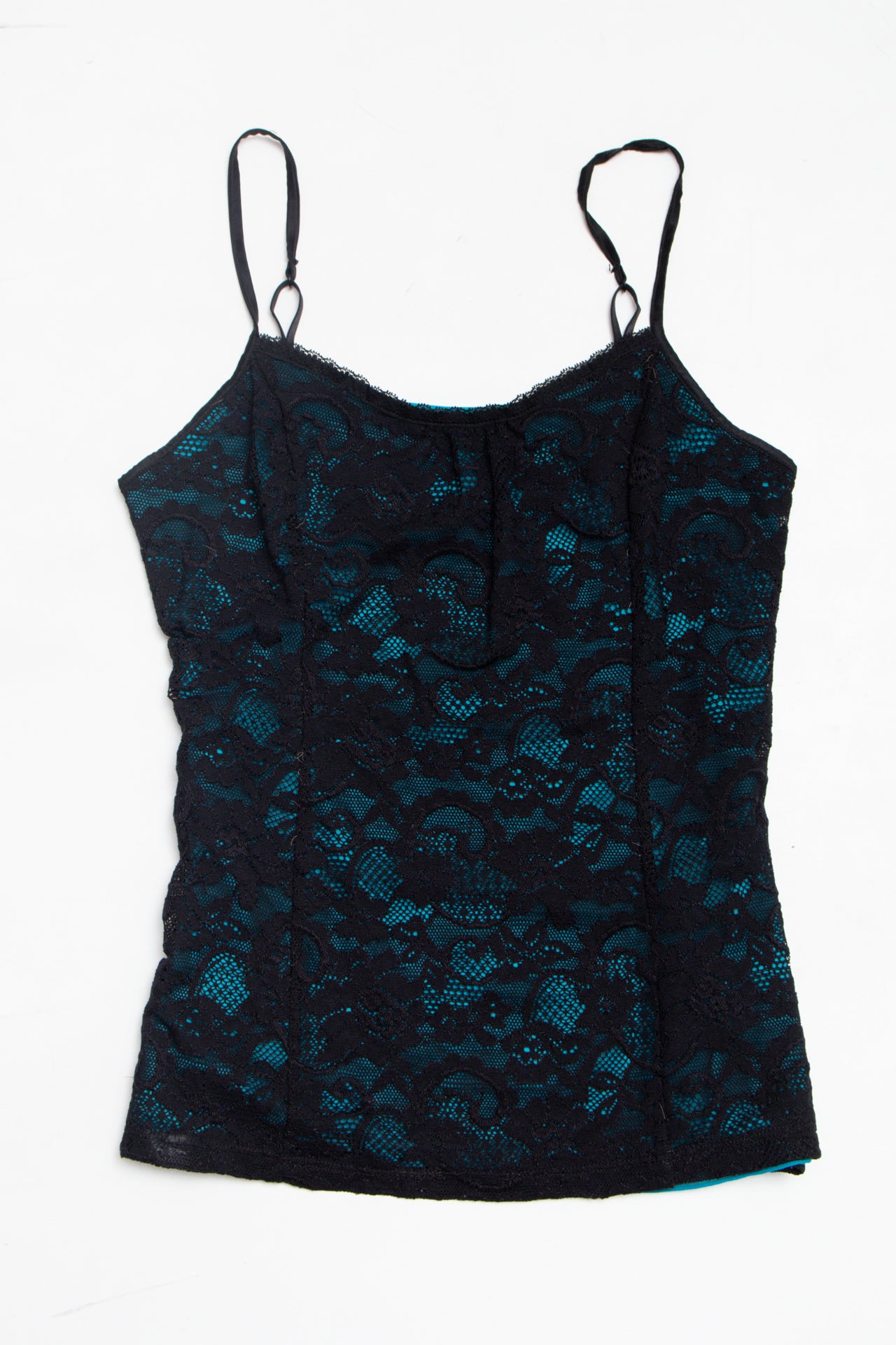 #02 Express teal lined lace cami | c. 162 | size 6