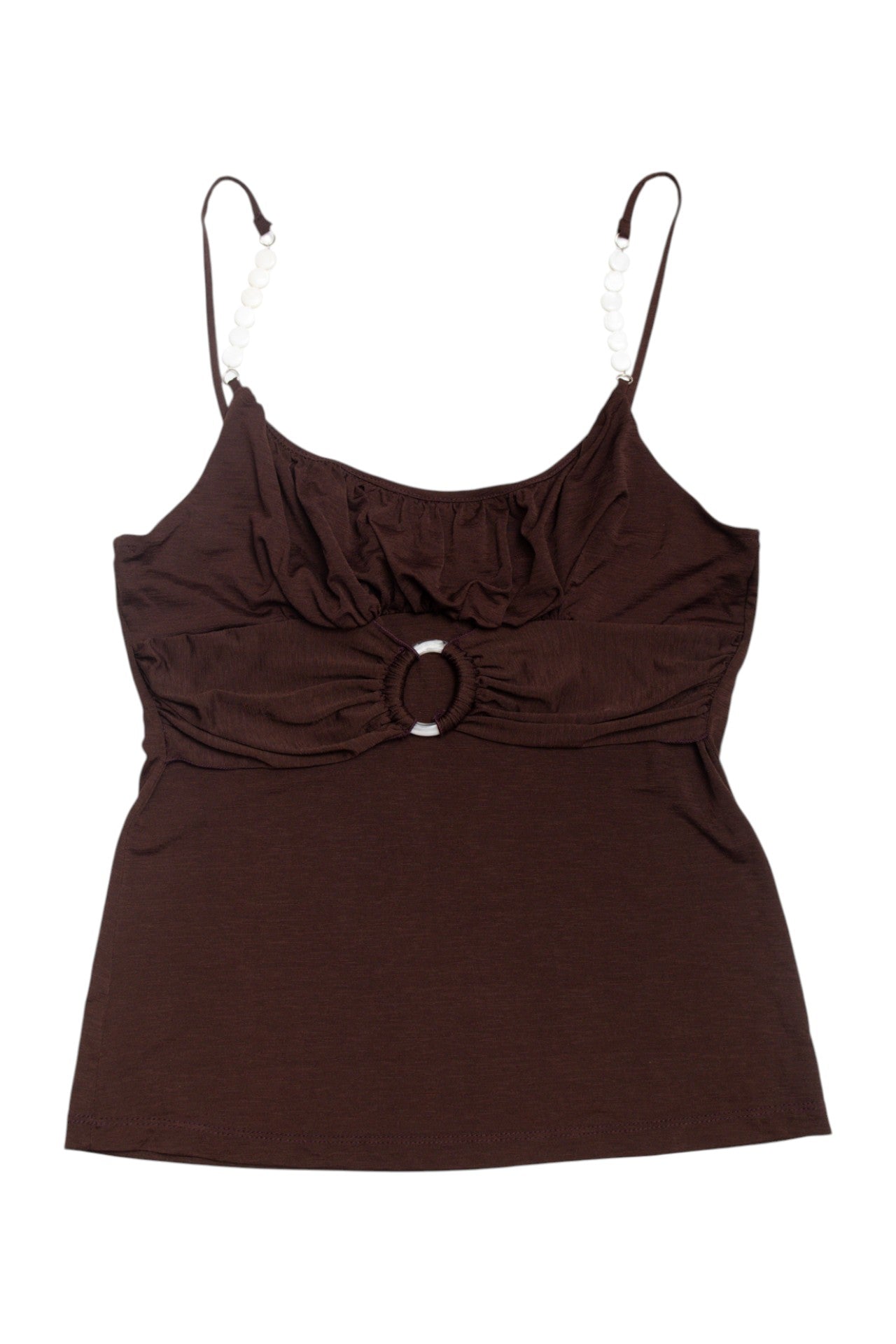 #21 Candie's ring detail brown ruched cami | c. 162 | size 8
