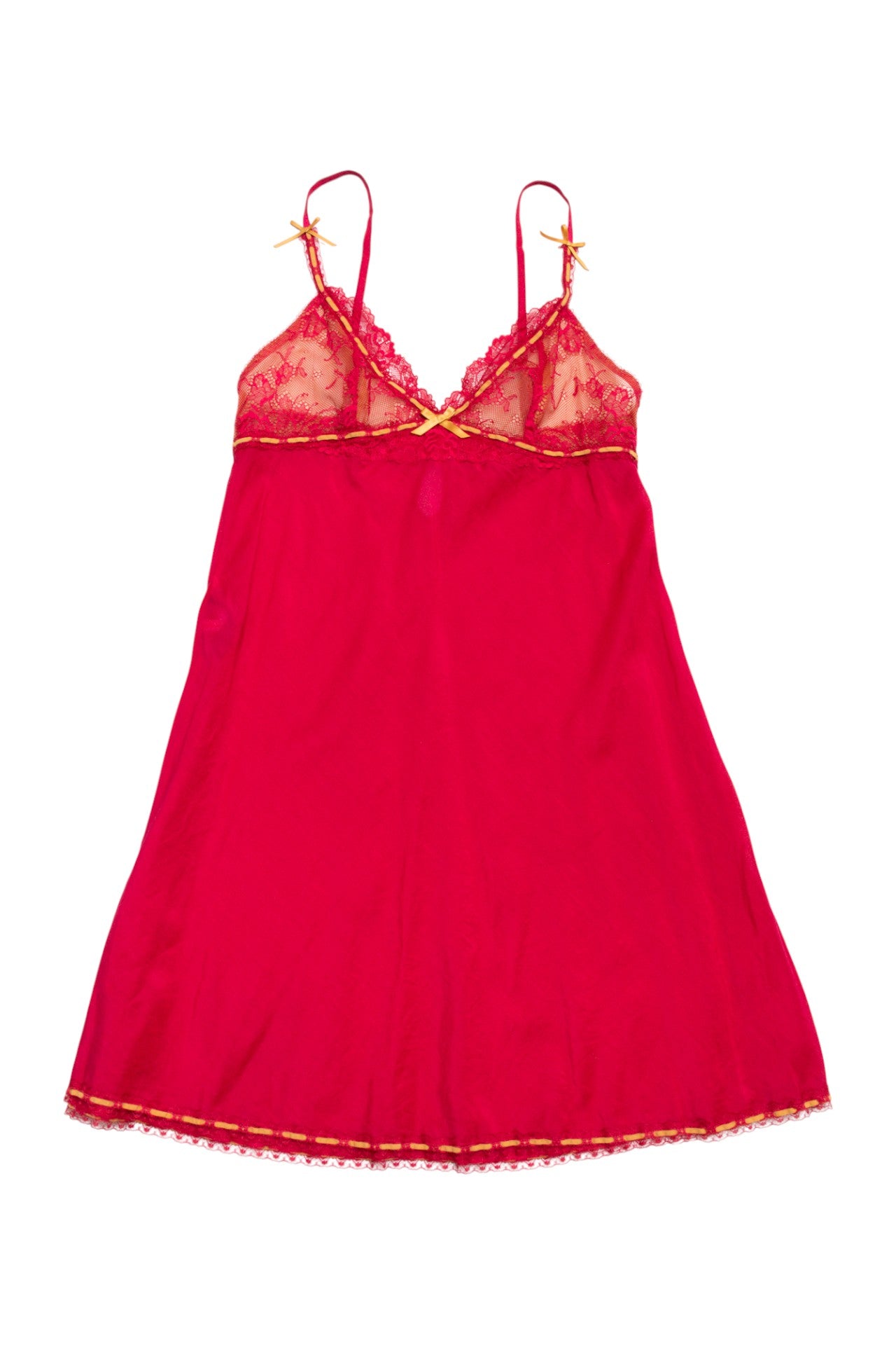 #117 Elle Macpherson Intimates Lace Trim Chemise / Slip Red | c. 171 | Size 10