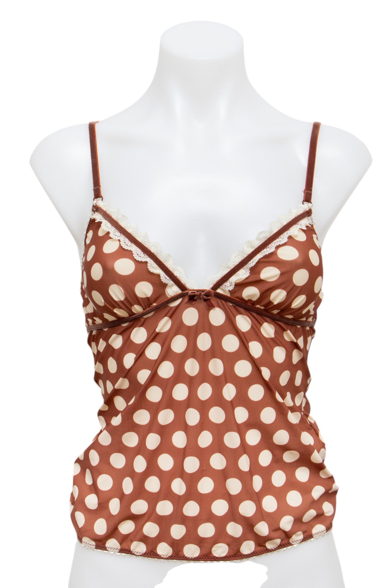 #27 Polka Dot Camisole Top Brown | c. 181 | Size 6/8