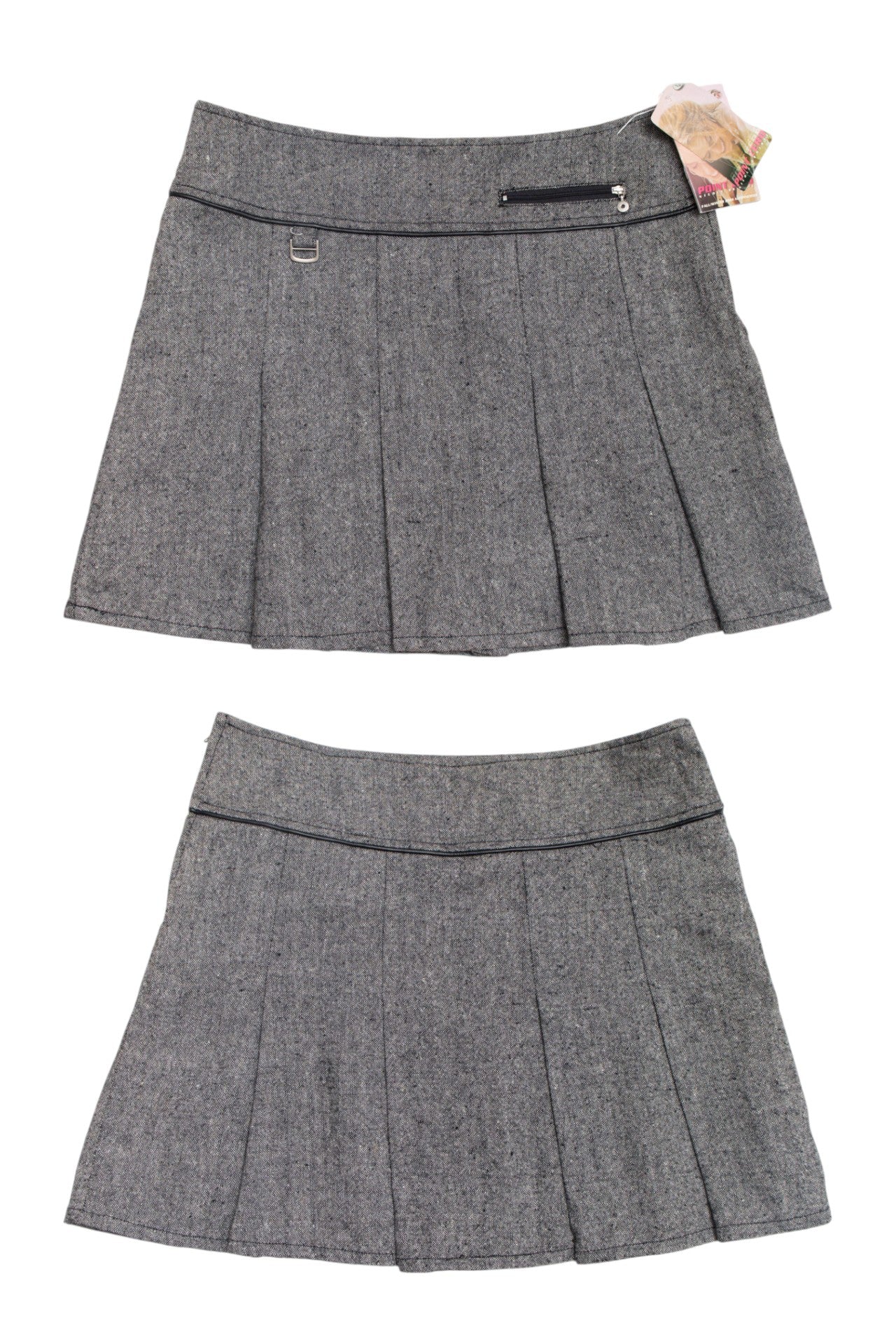 #39 Point Zero grey pleated mini skirt | c. 162 | size 10/12
