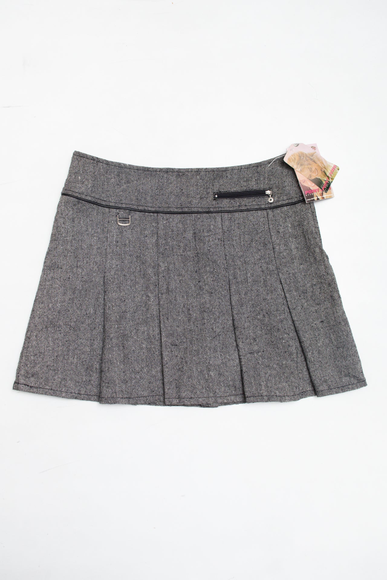 #39 Point Zero grey pleated mini skirt | c. 162 | size 10/12