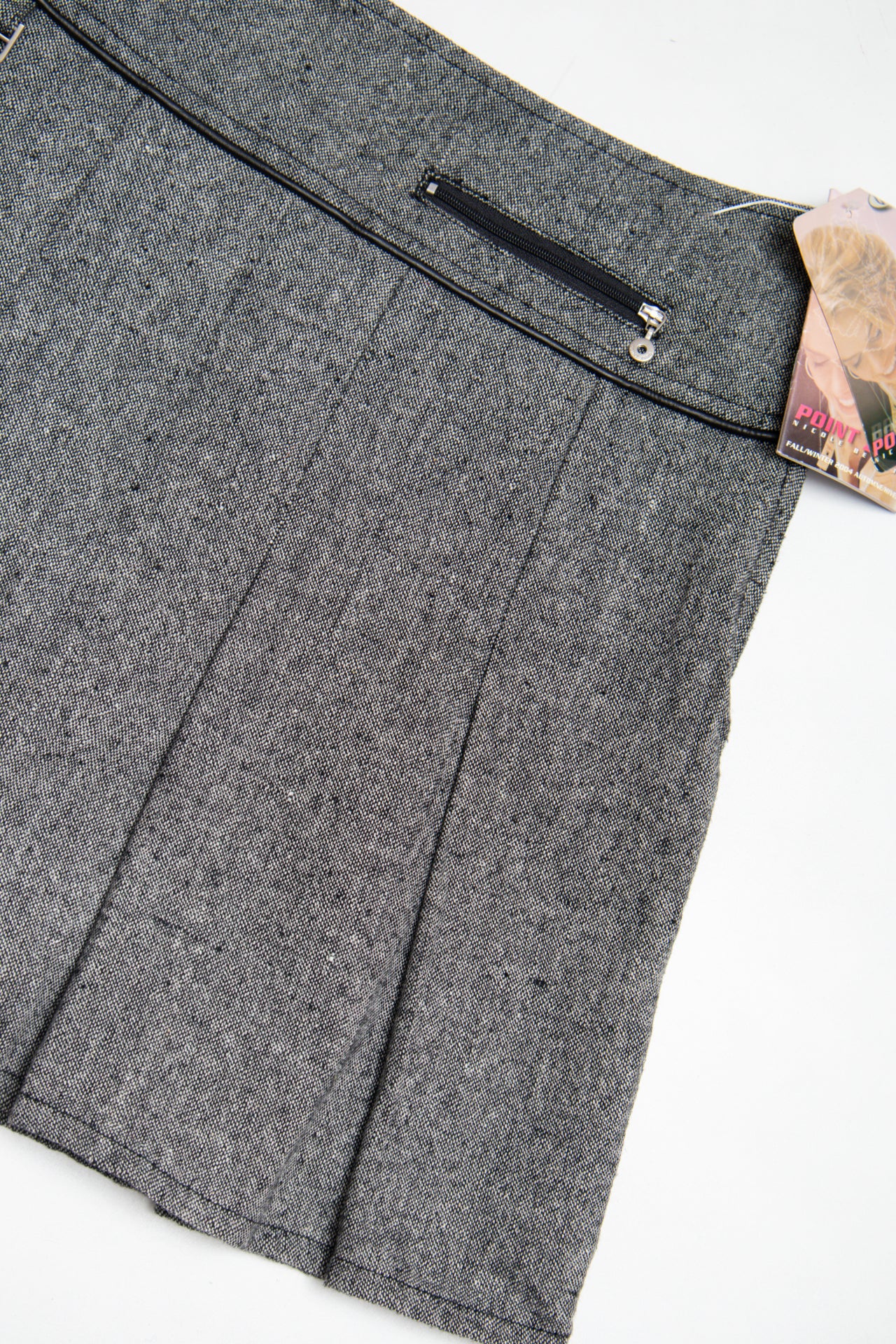 #39 Point Zero grey pleated mini skirt | c. 162 | size 10/12