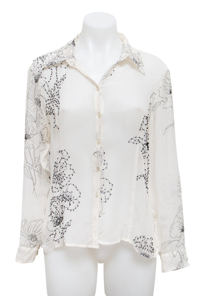 #44 Ice White Button Up | c. 181 | Size 12