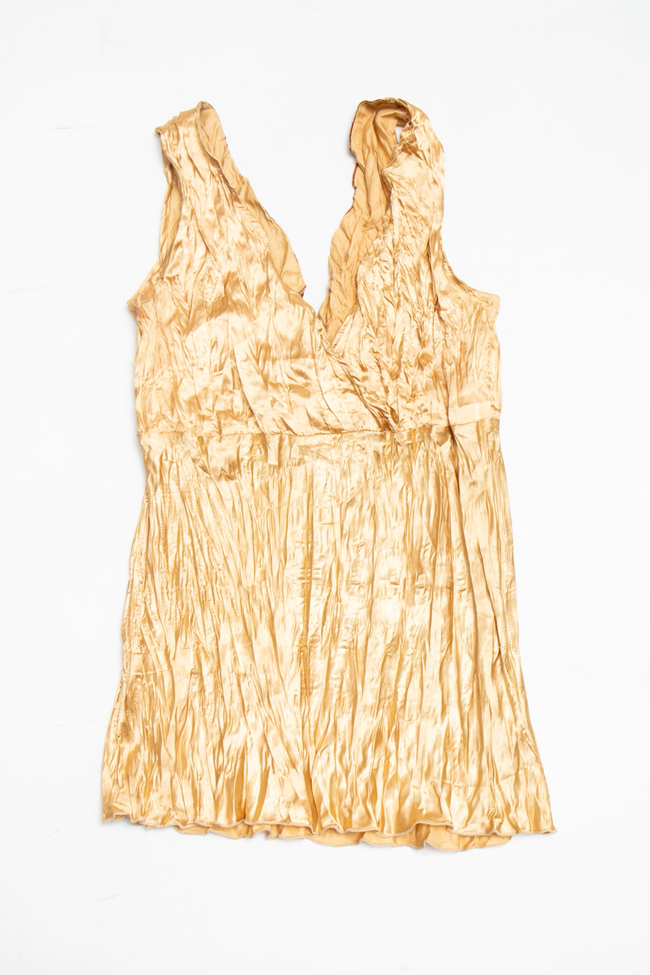 #52 gold Cato pleated tank | c. 162 | size 8