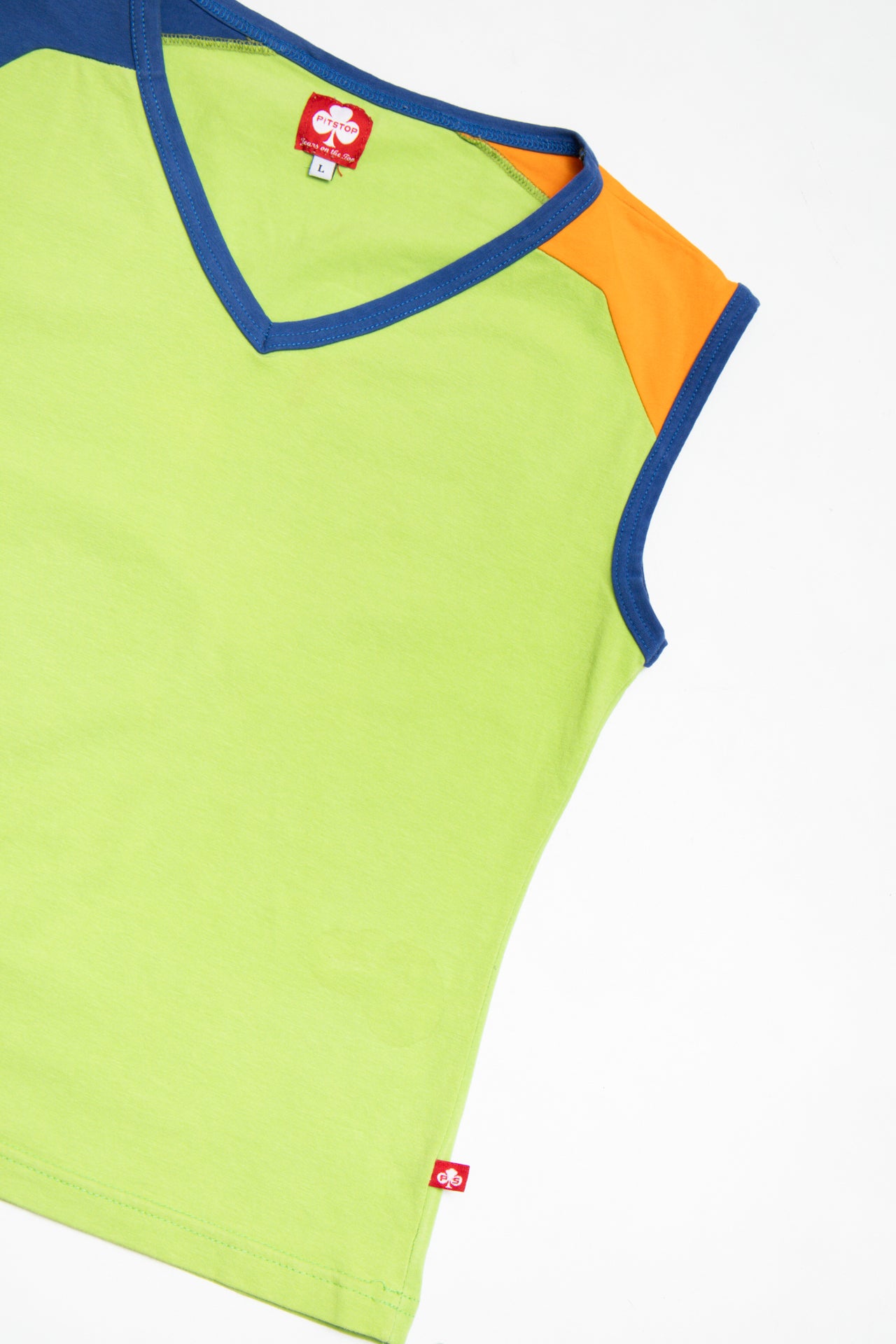 #76 Pit Stop print back tank | c. 162 | size 10