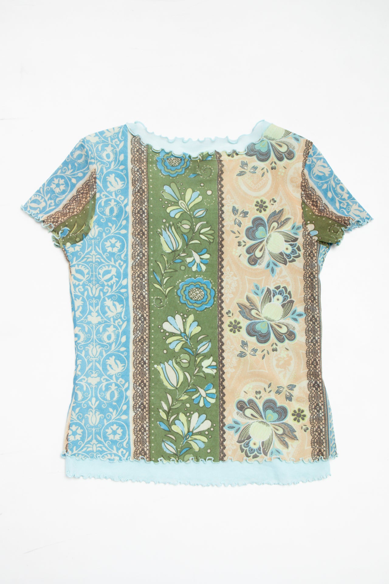 #90 Qiero! paisley print lettuce trim top | c. 162 | size 8