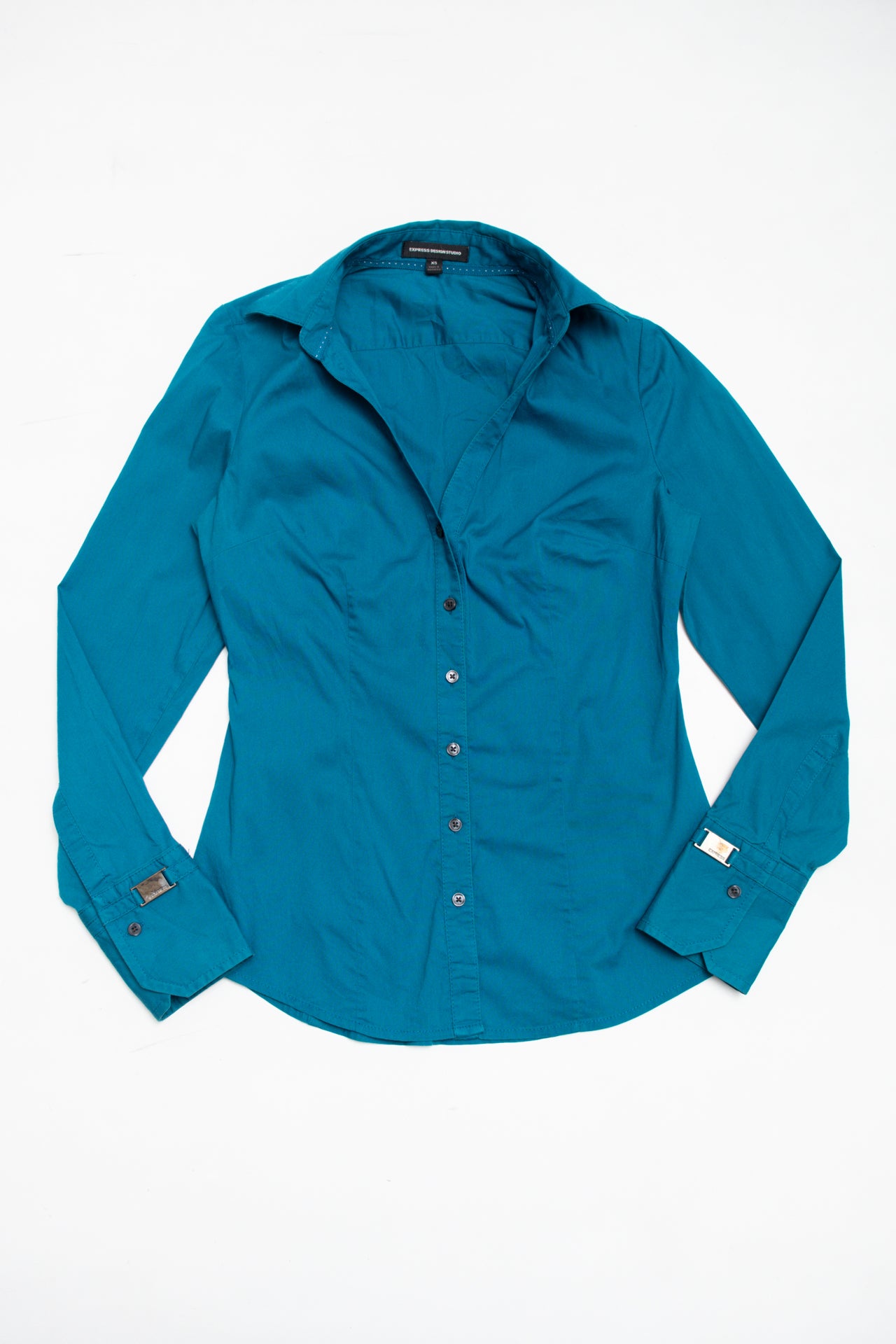 #91 Express Design Studio teal button up | c. 162 | size 6/8