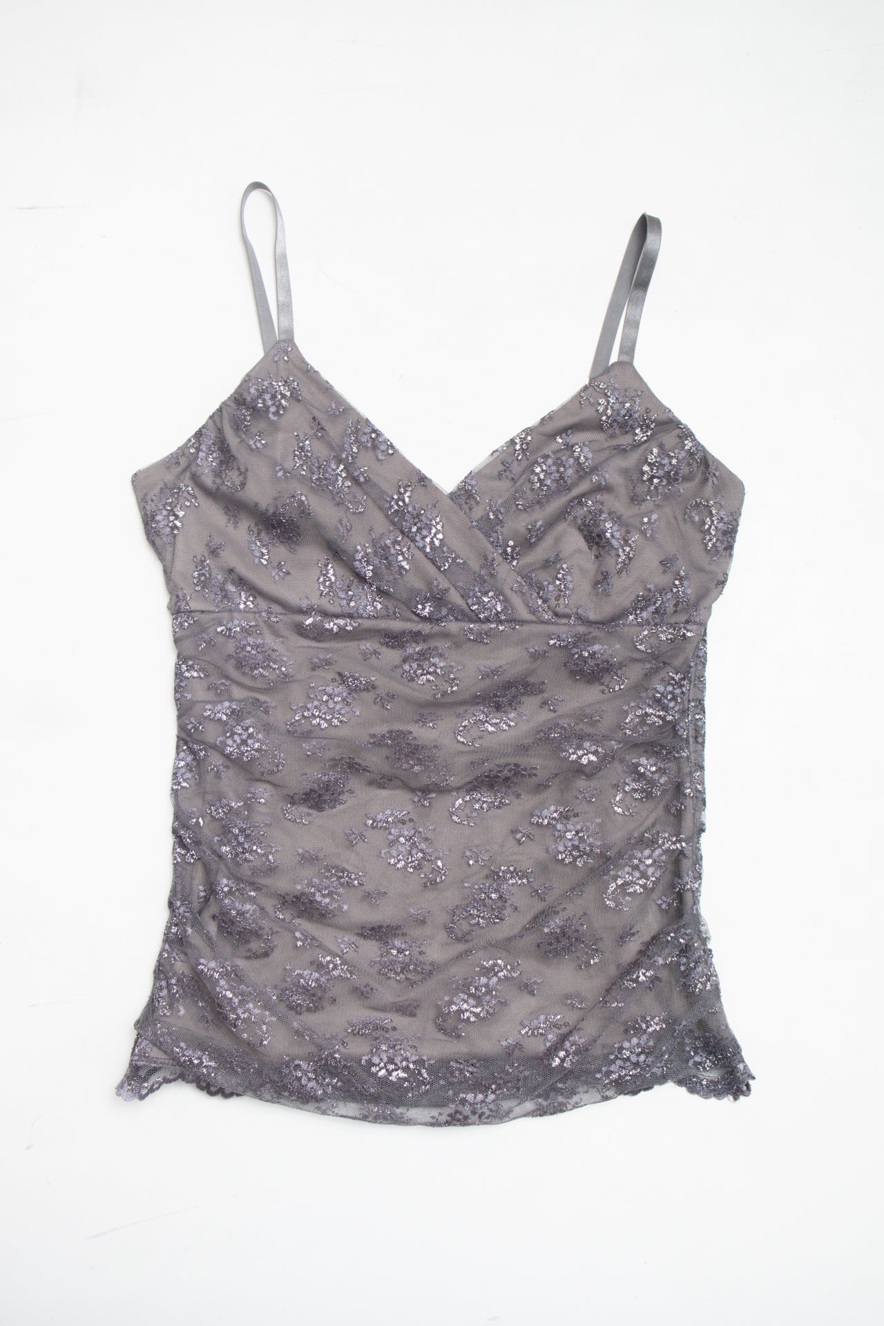 #96 White house glitter lined mesh cami | c. 162 | size 8