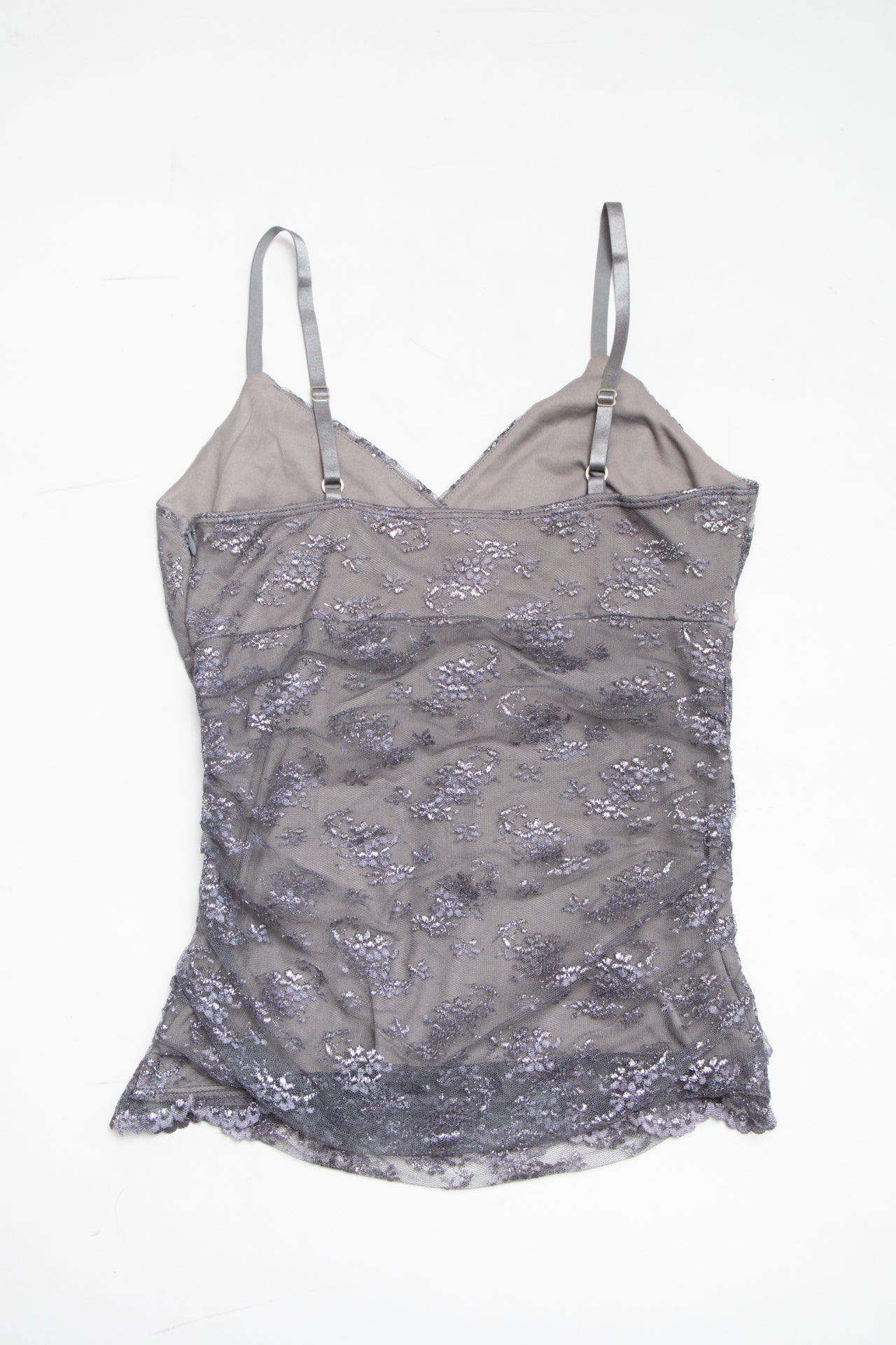 #96 White house glitter lined mesh cami | c. 162 | size 8