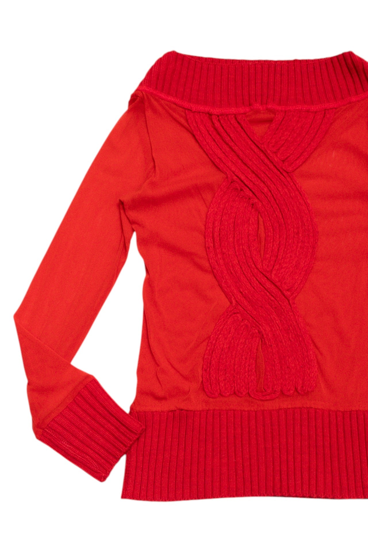 #104 mesh ribbed pattern cow neck jersey | c. 162 | size 10
