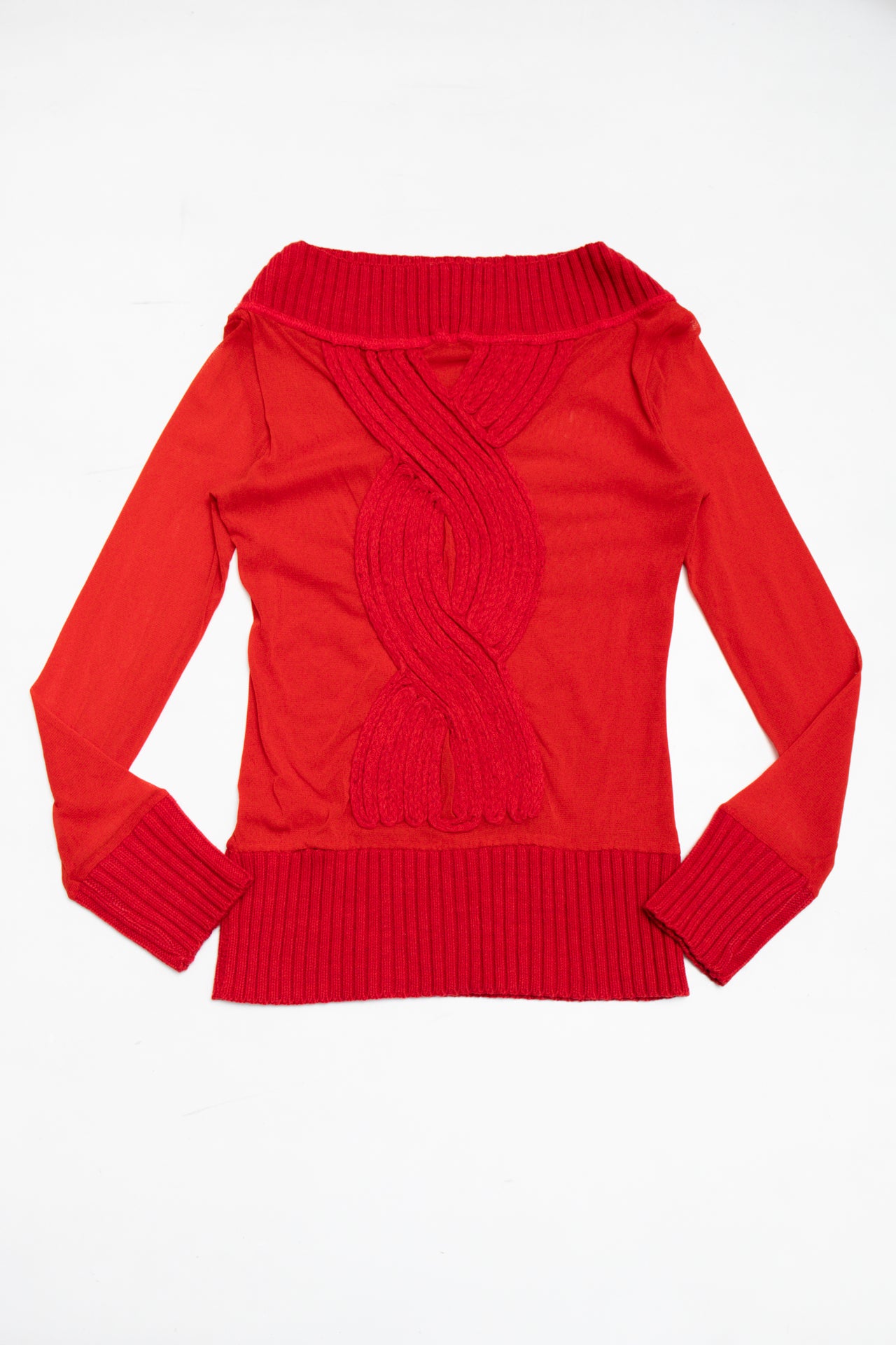 #104 mesh ribbed pattern cow neck jersey | c. 162 | size 10