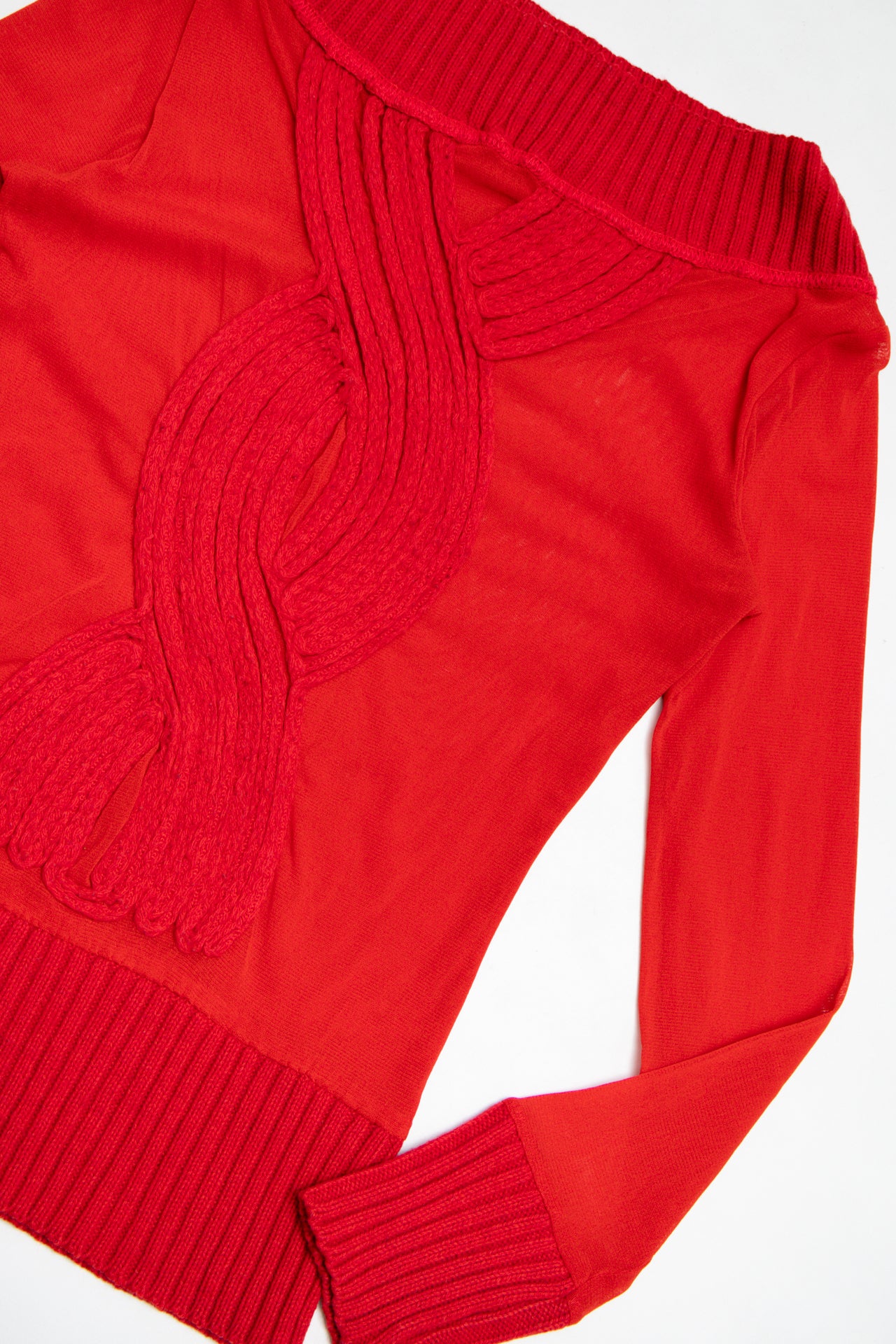 #104 mesh ribbed pattern cow neck jersey | c. 162 | size 10