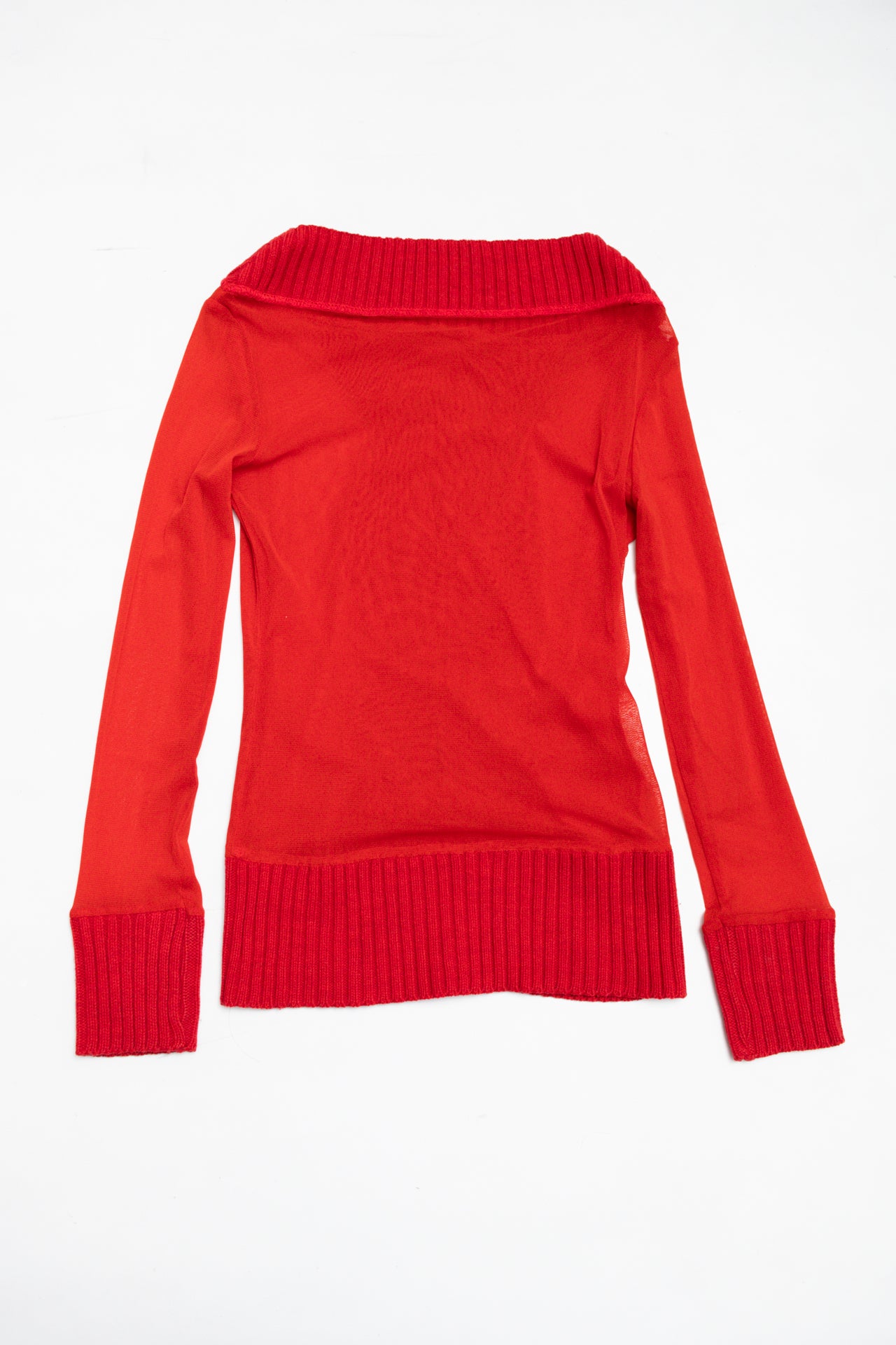 #104 mesh ribbed pattern cow neck jersey | c. 162 | size 10