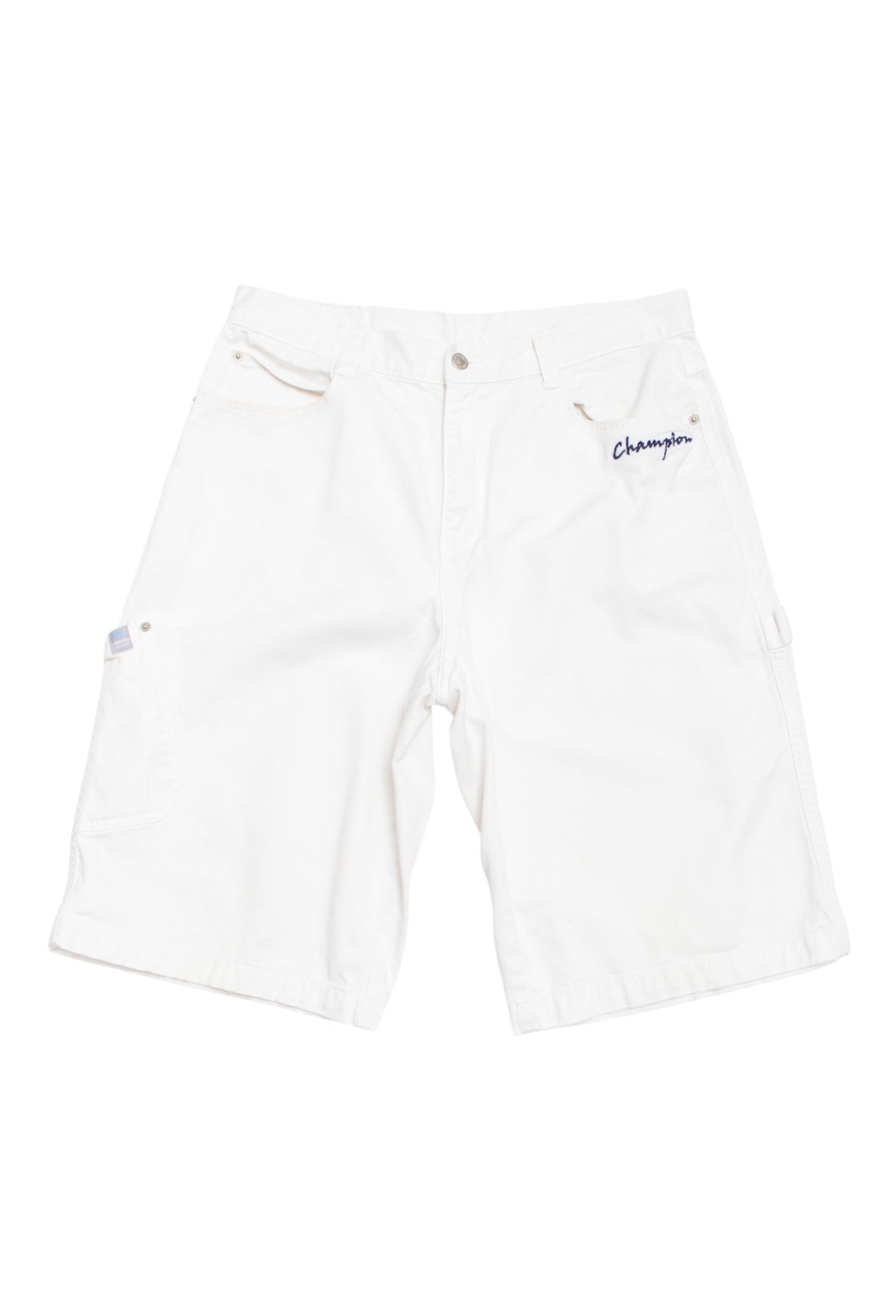#109 Champion embroidered white shorts | c. 162 | size 8
