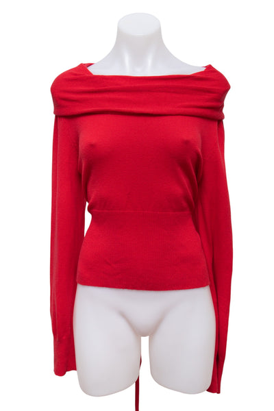 #61 Off shoulder Neck Jumper Red | c. 192 | Size 8