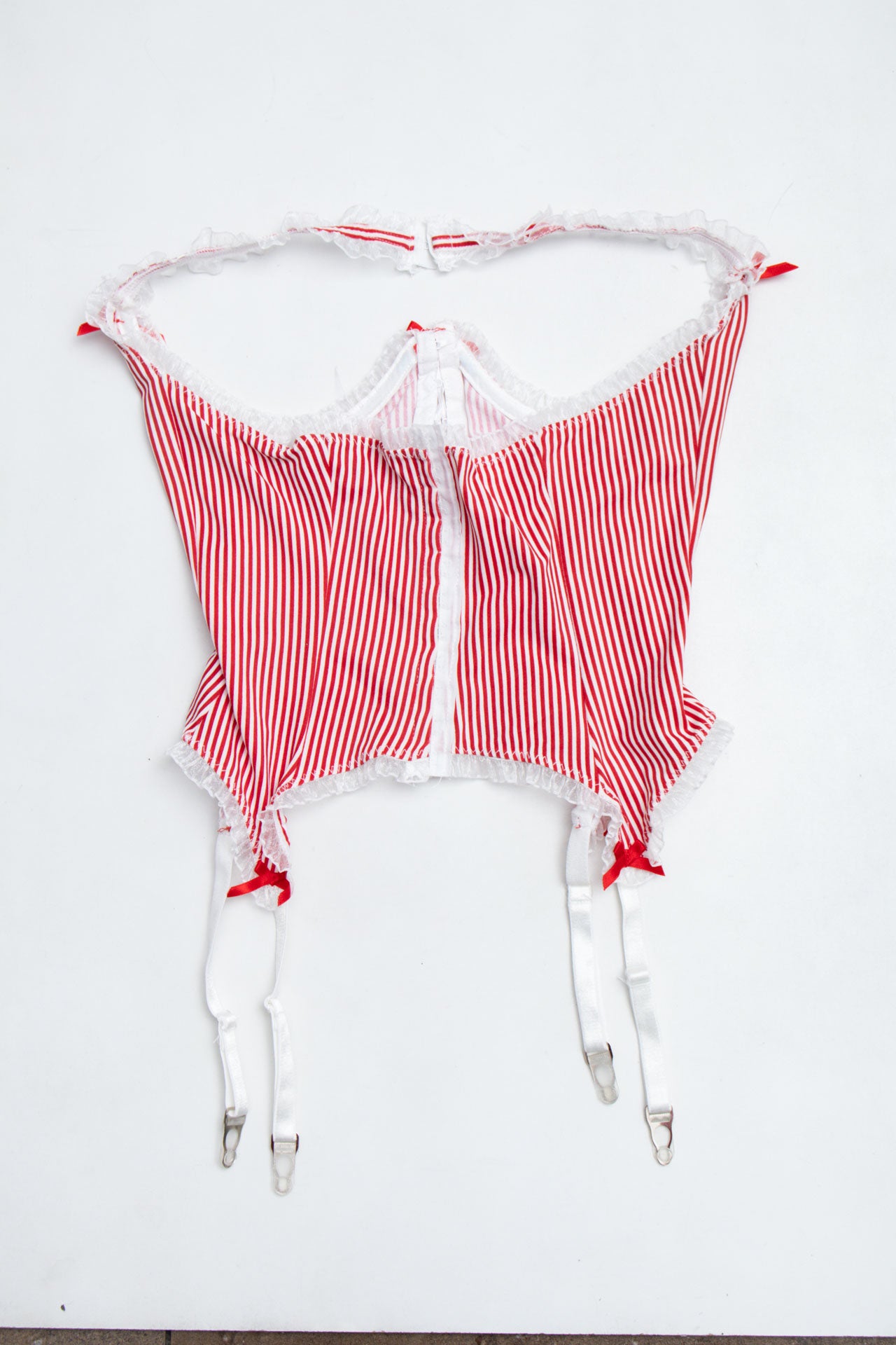 #72 Striped Under-Bust Corset & Thong Set | Short n Sweet | Size 8