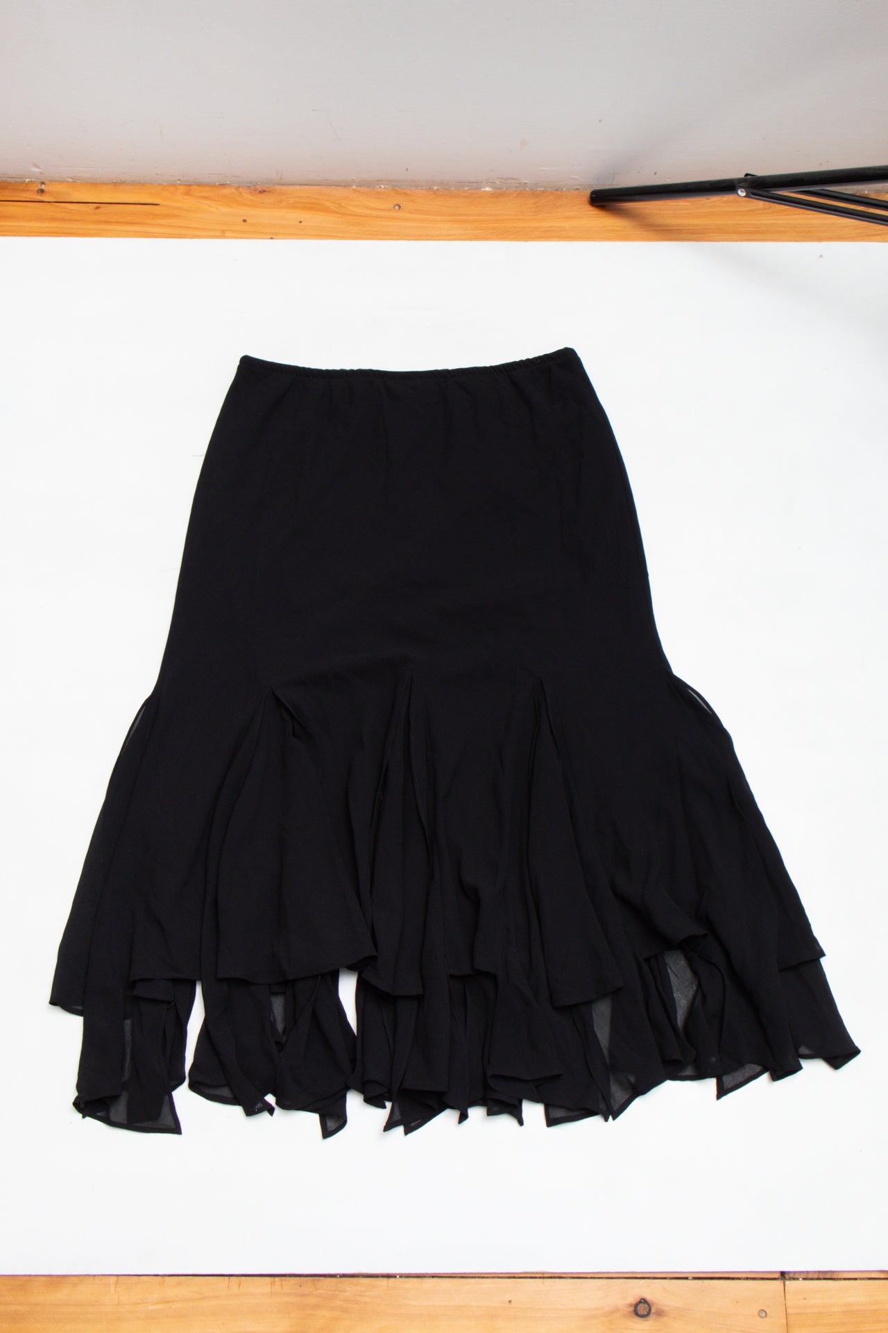 #116 MSK flowy black midi skirt | c. 162 | size 14-16