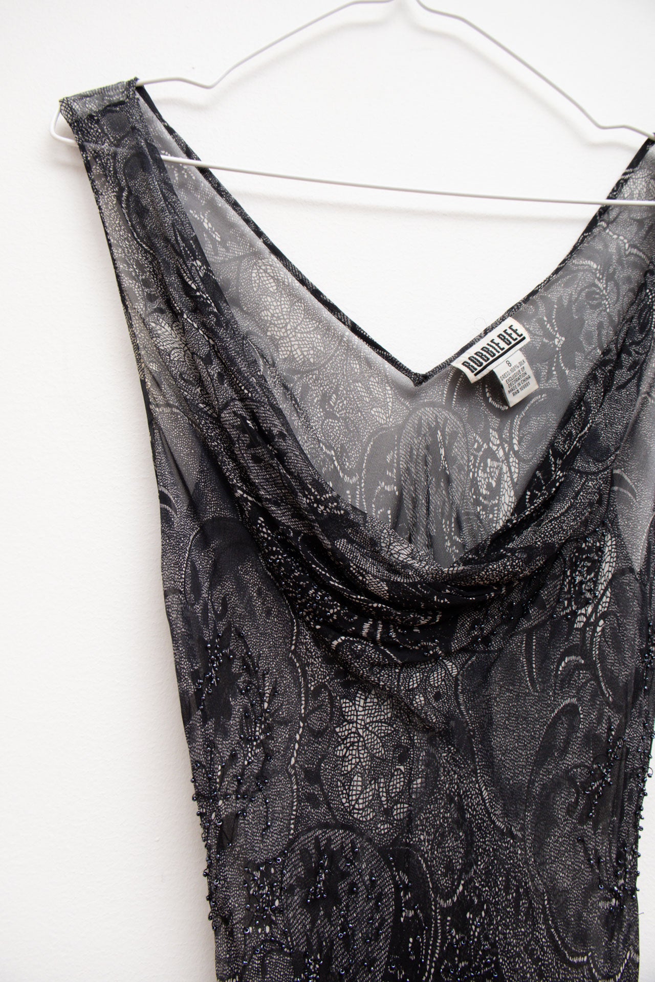 #179 Robbie Bee beaded silk dress | c. 154 | size 8