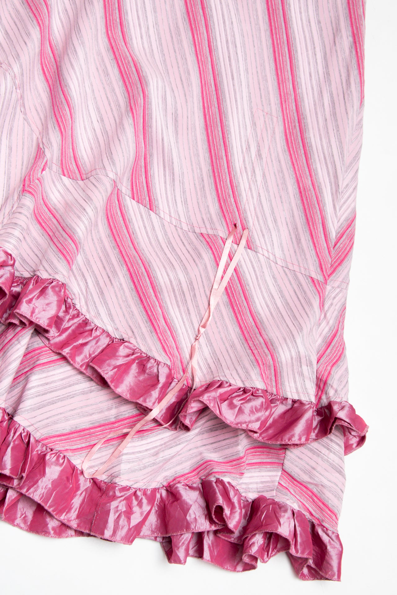 #120 layered frilly pink striped midi skirt | c. 162 | size 6/8