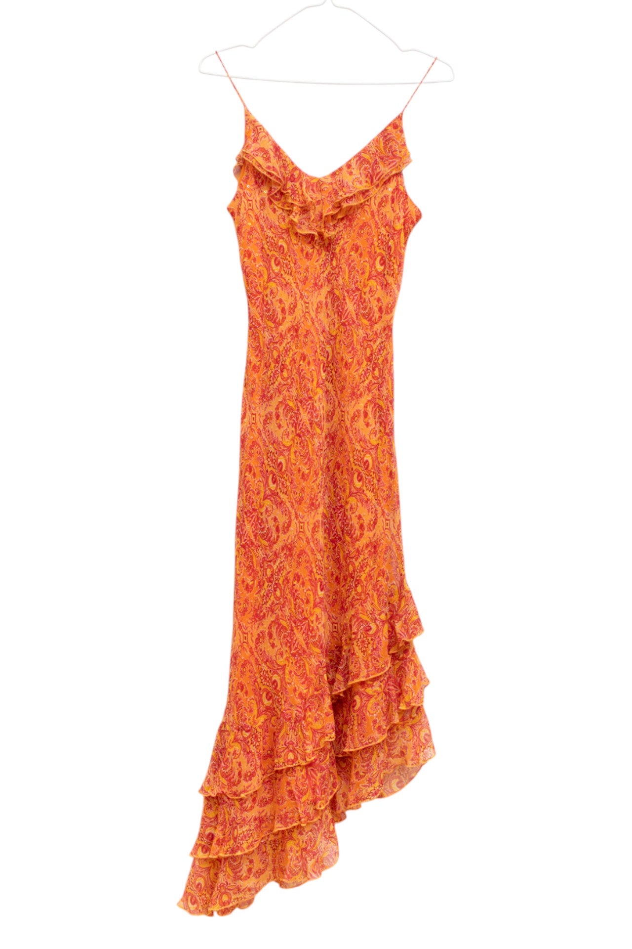 #184 Ice silk paisley sequin dress | c. 154 | size 8