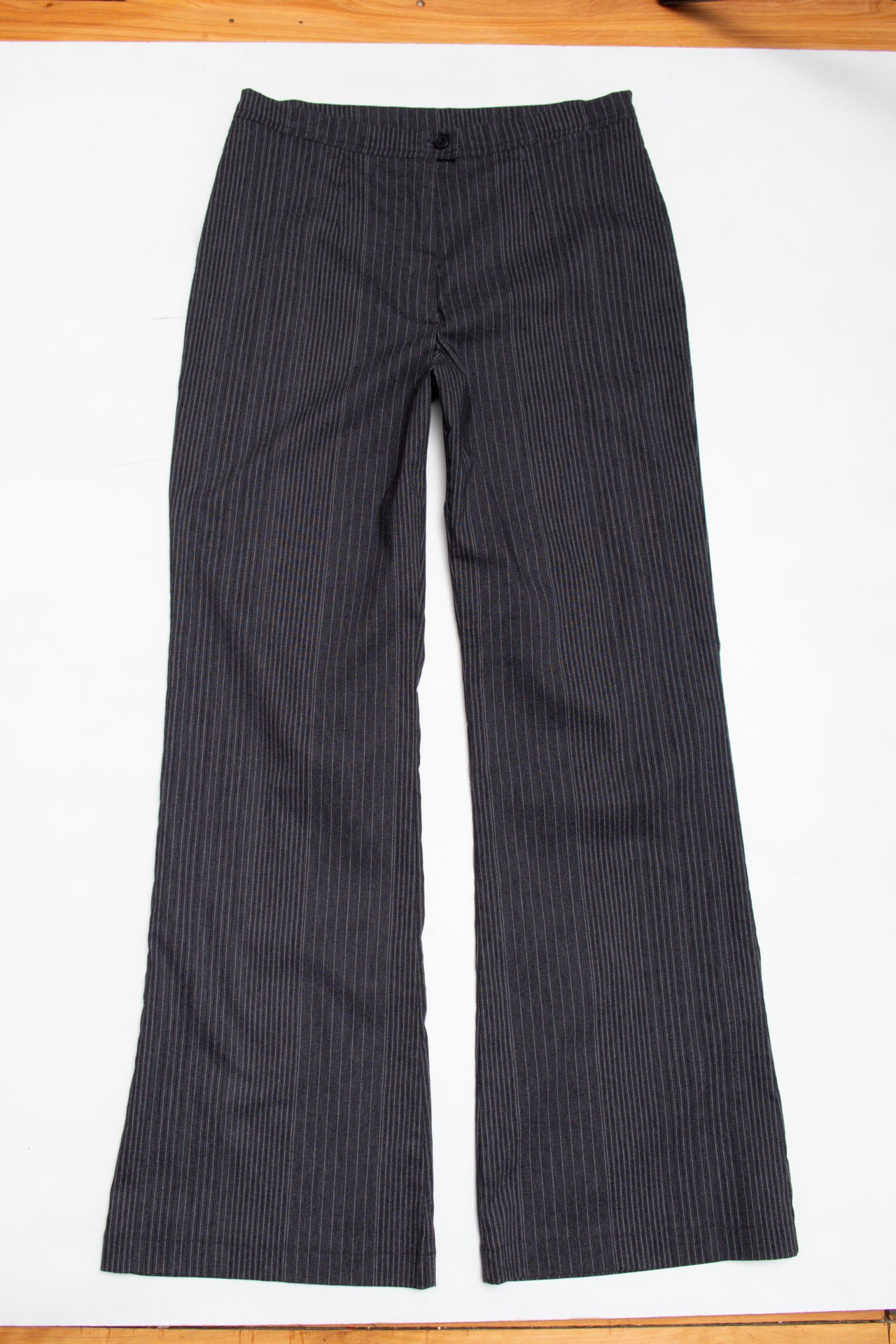 #128 New Zealand made high rise pinstripe pants | c. 162 | size 8/10