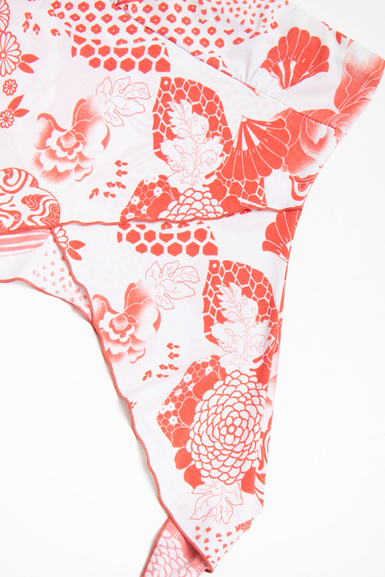 #242 floral print strapless top | c. 162 | size 8