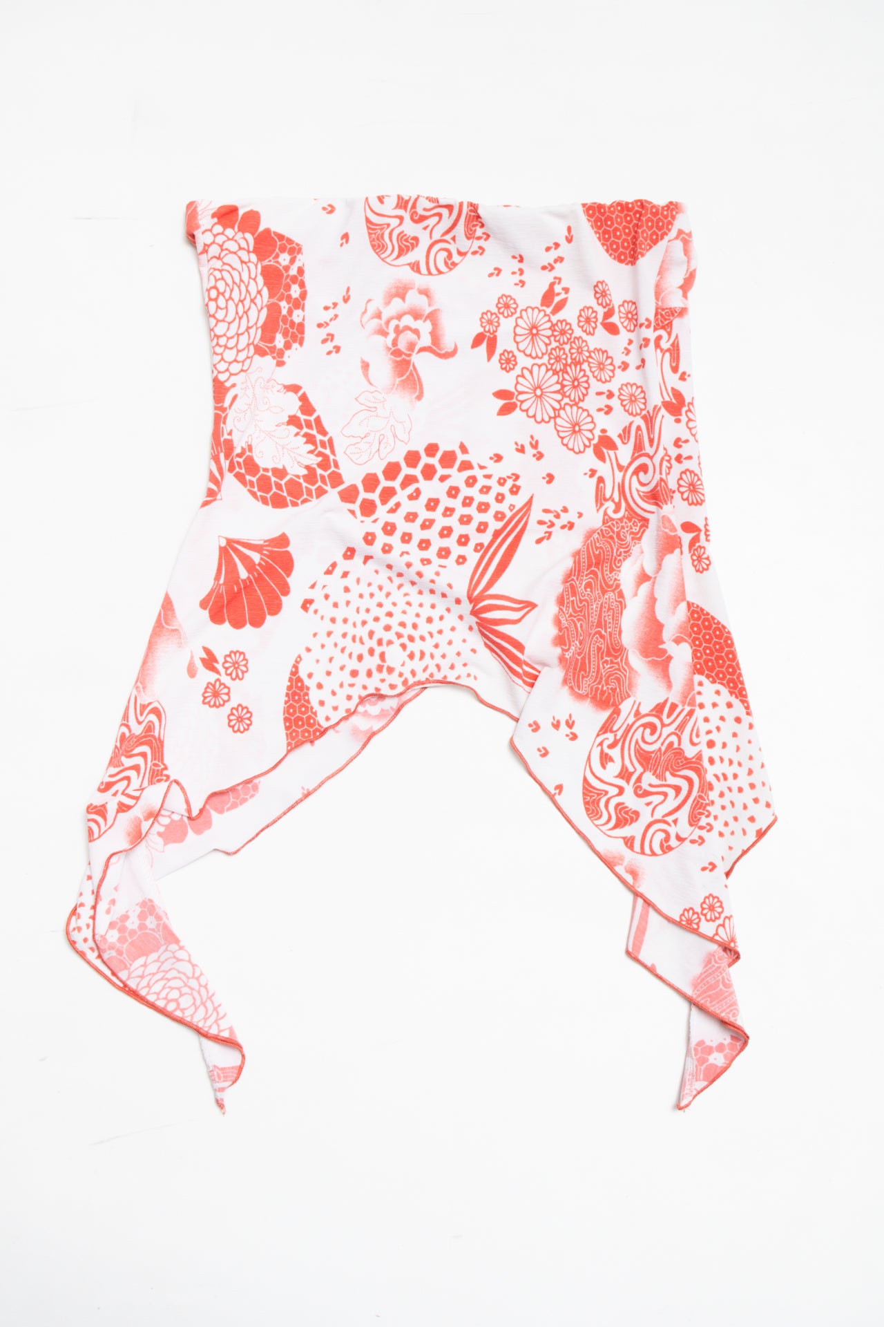 #242 floral print strapless top | c. 162 | size 8