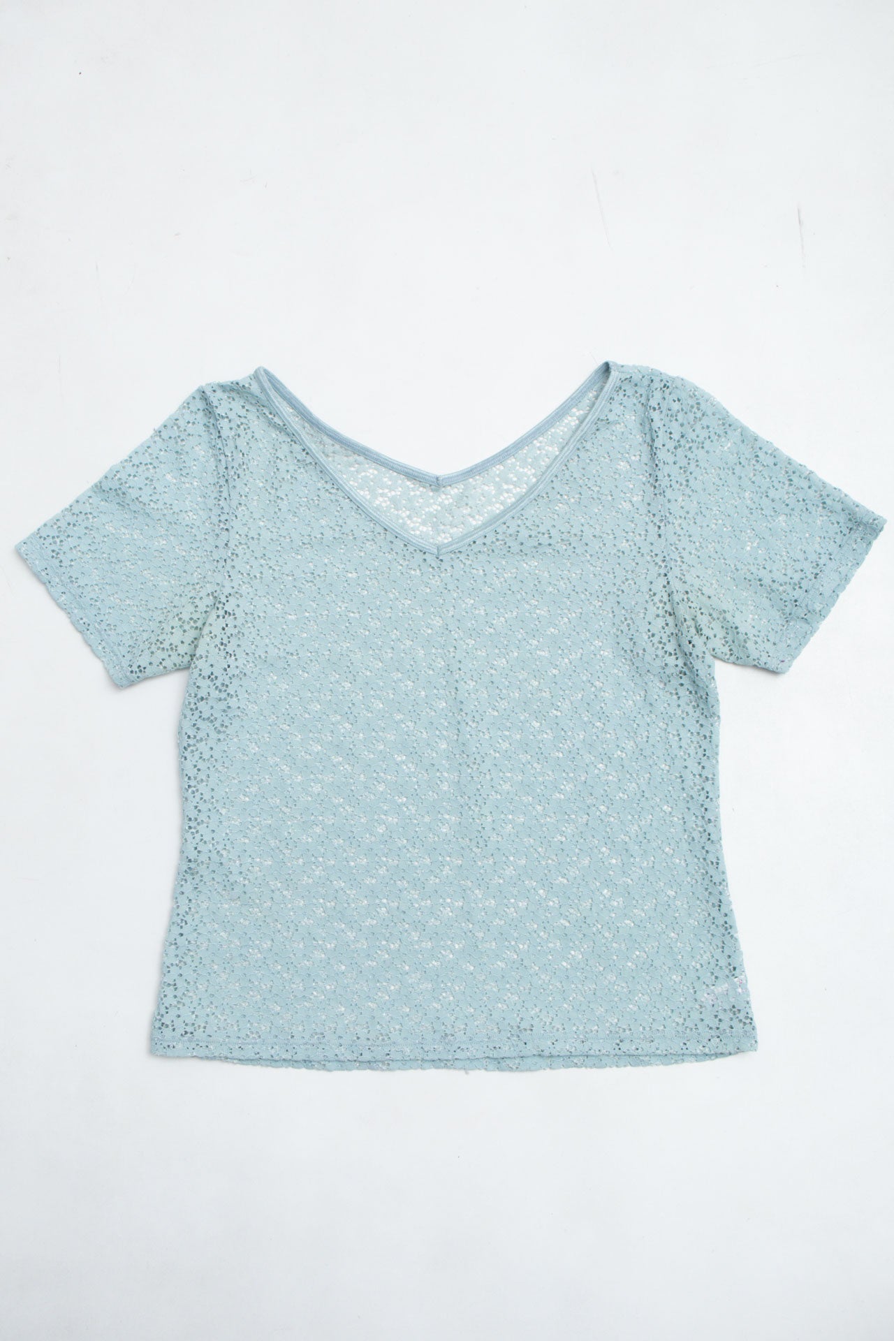 #55 Baby Blue Lace Baby Tee | Short n Sweet | Size 10