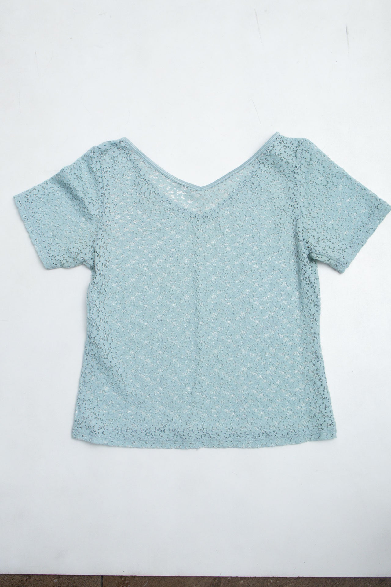 #55 Baby Blue Lace Baby Tee | Short n Sweet | Size 10