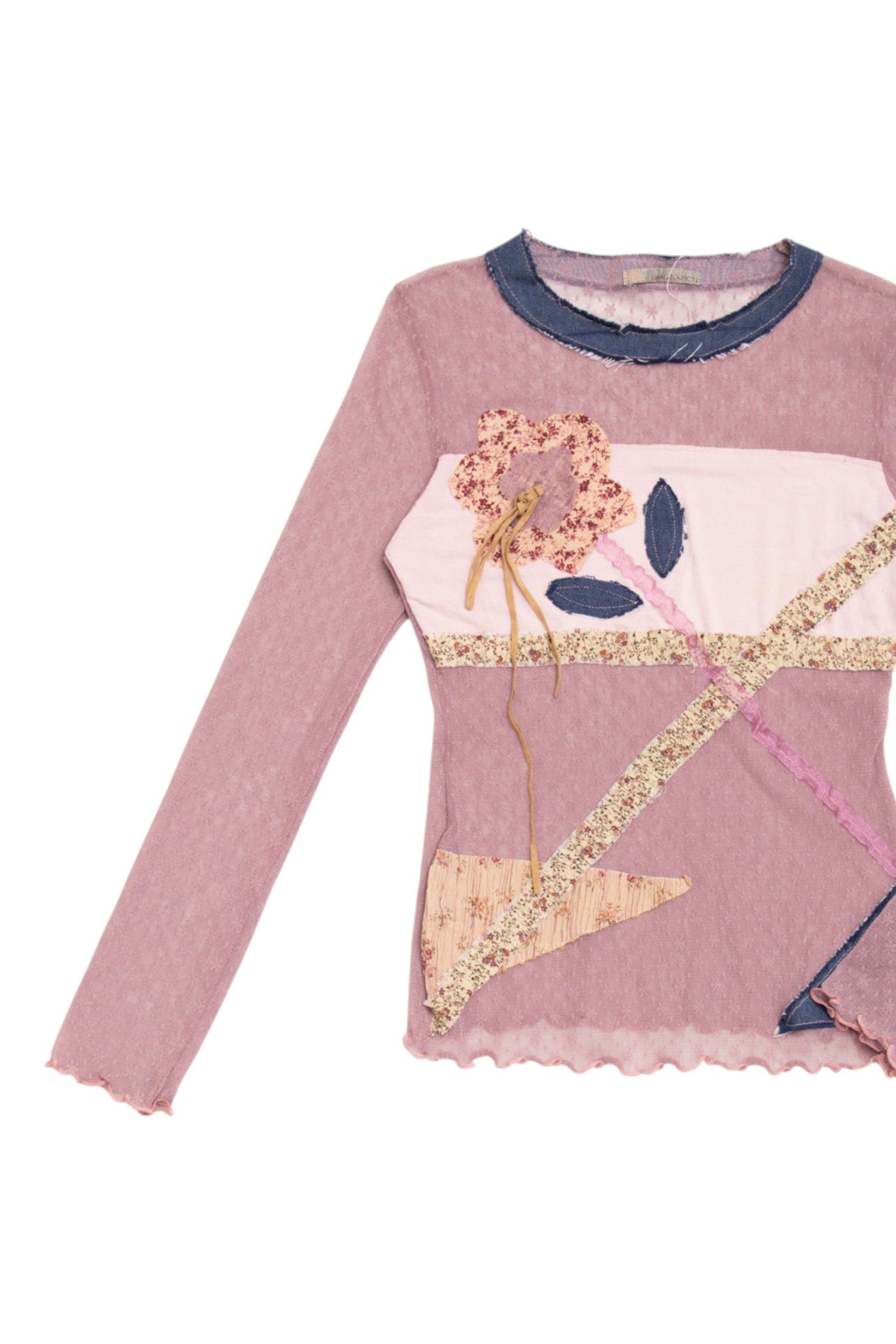 #199 floral patchwork mesh long-sleeve | c. 154 | size 8/10
