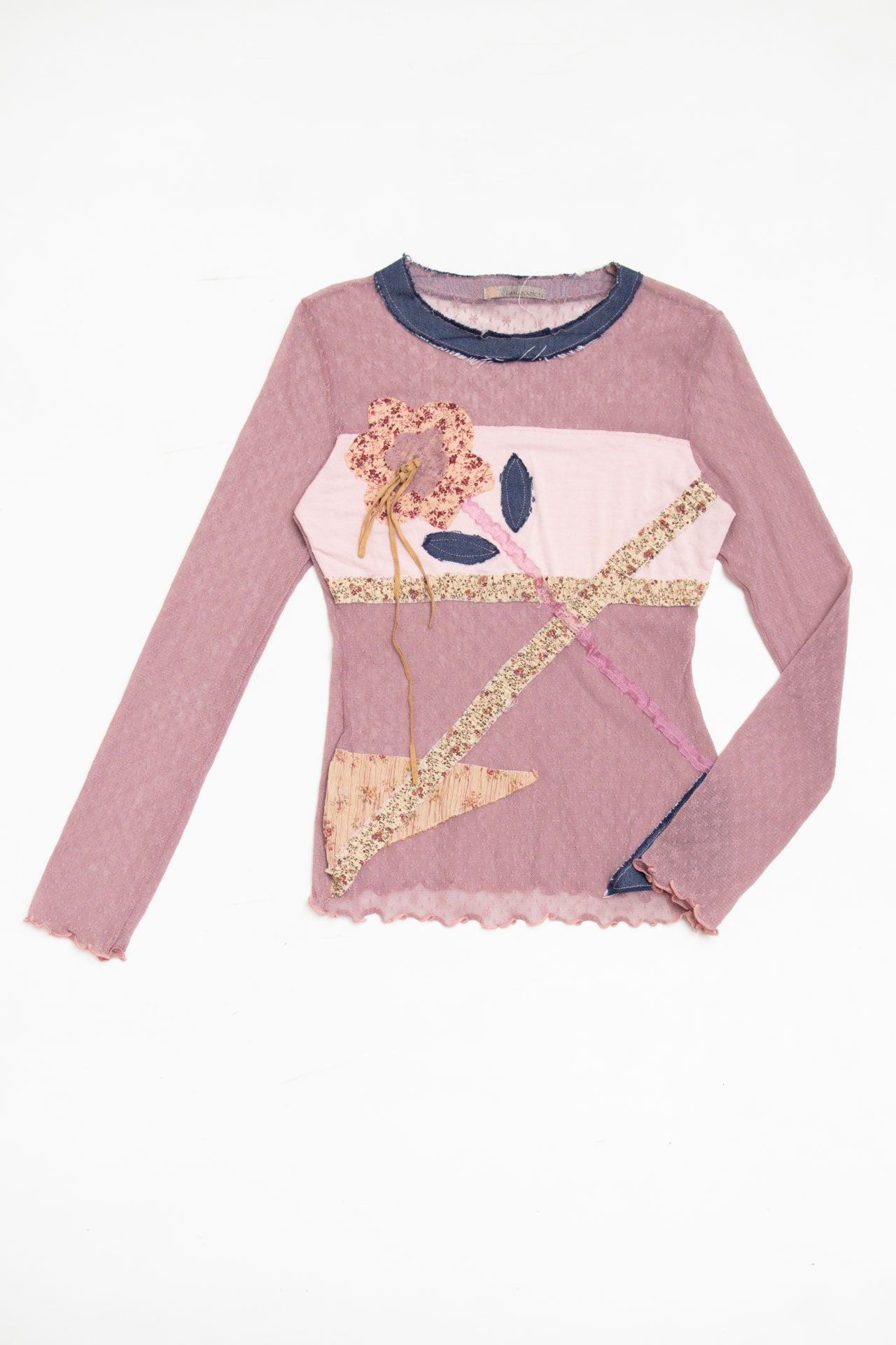 #199 floral patchwork mesh long-sleeve | c. 154 | size 8/10