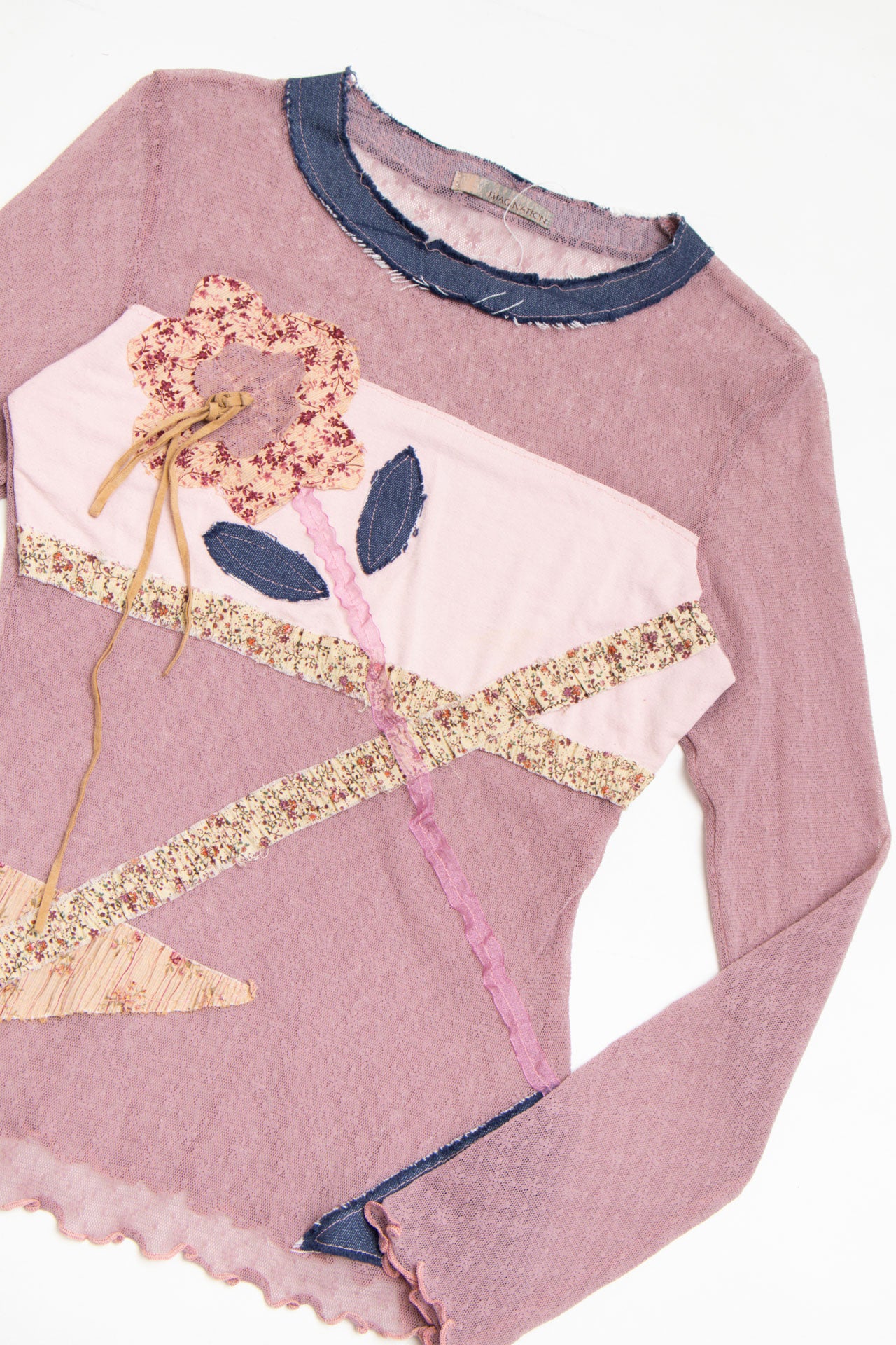 #199 floral patchwork mesh long-sleeve | c. 154 | size 8/10