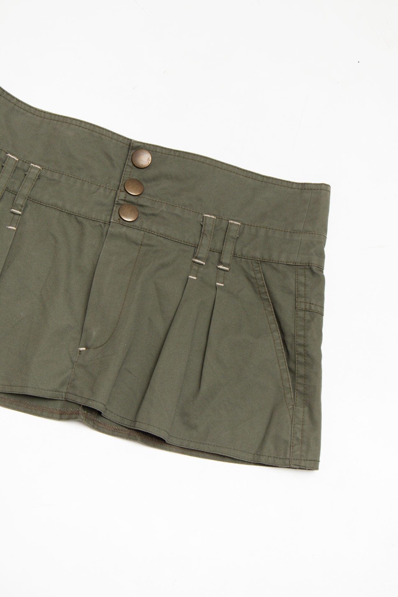 #200 khaki micro mini skirt | c. 154 | size 8