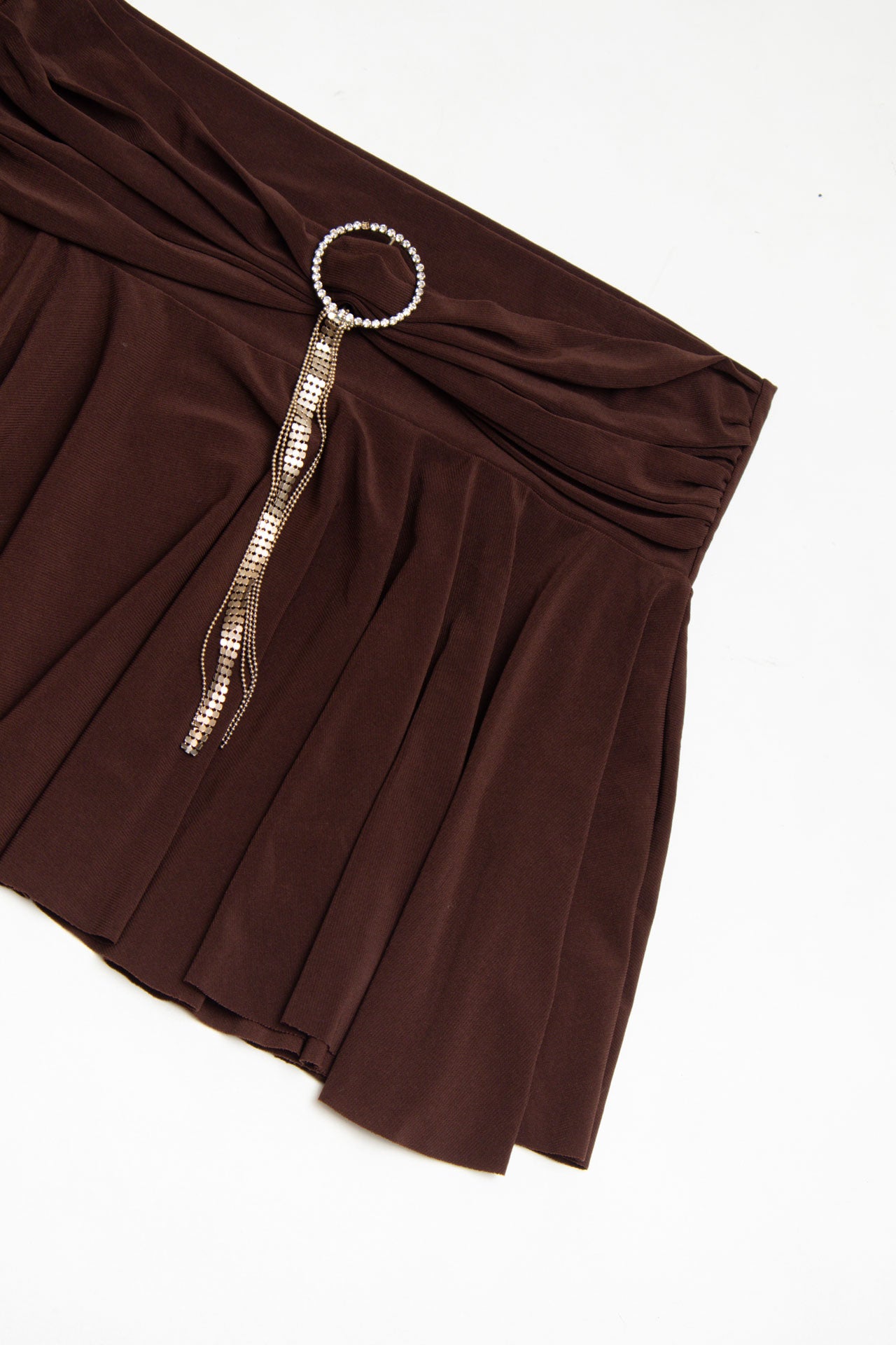 #203 Rhinestone encrusted brown skirt | C. 154 | size 12/14