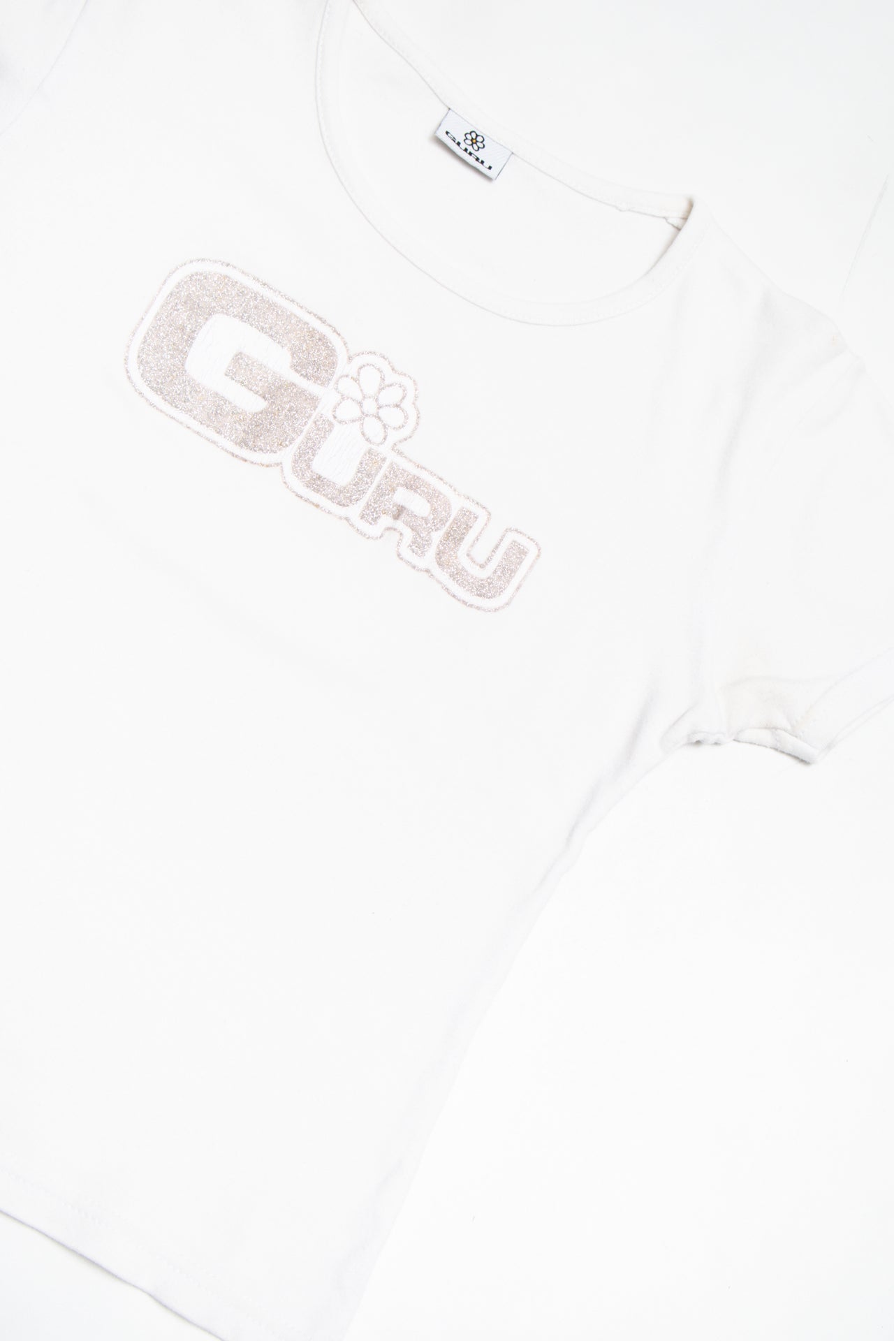 #153 Guru glitter print baby tee | c. 162 | size 8