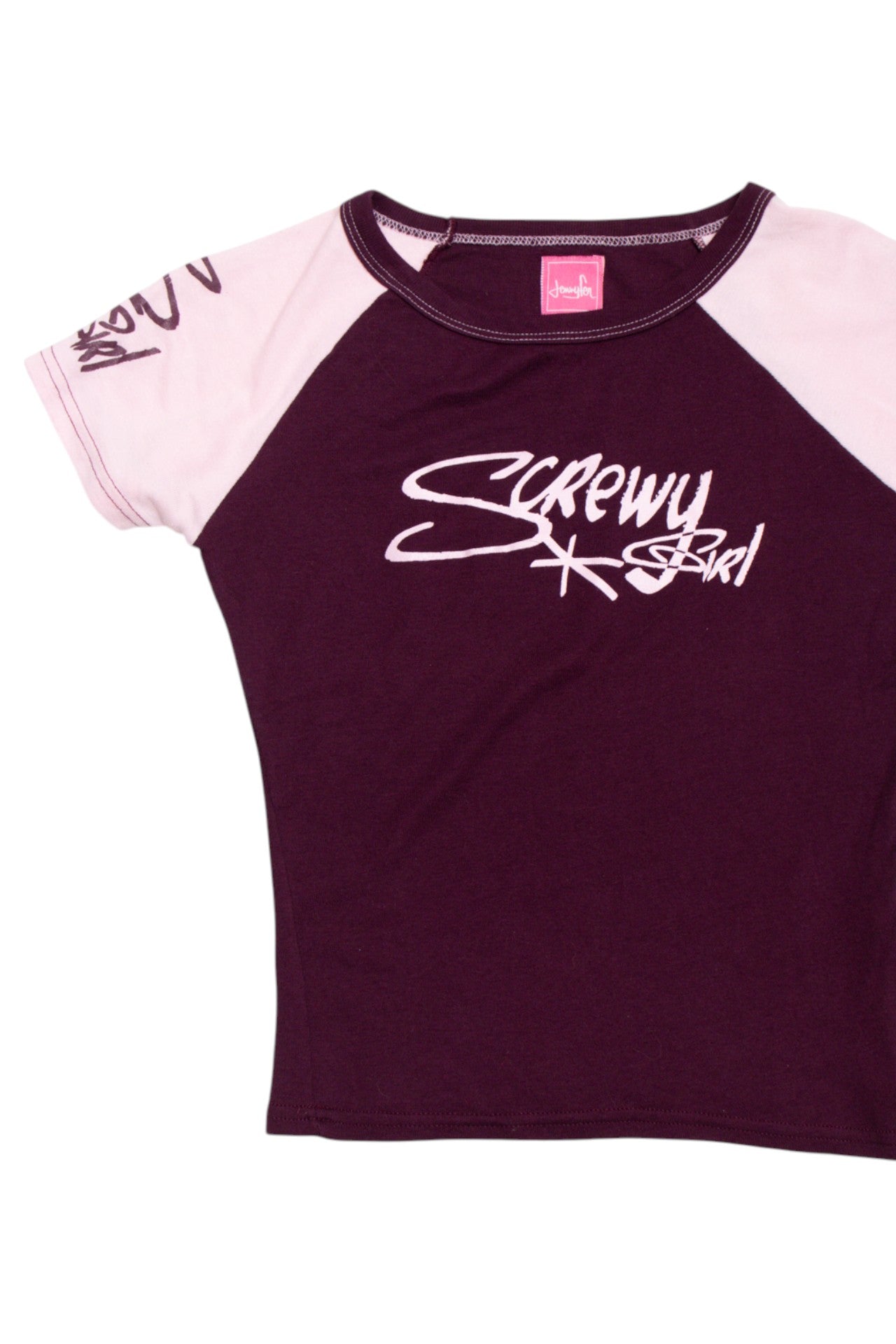 #157 Jennyfer Screwy Girl raglan baby tee | c. 162 | size 8