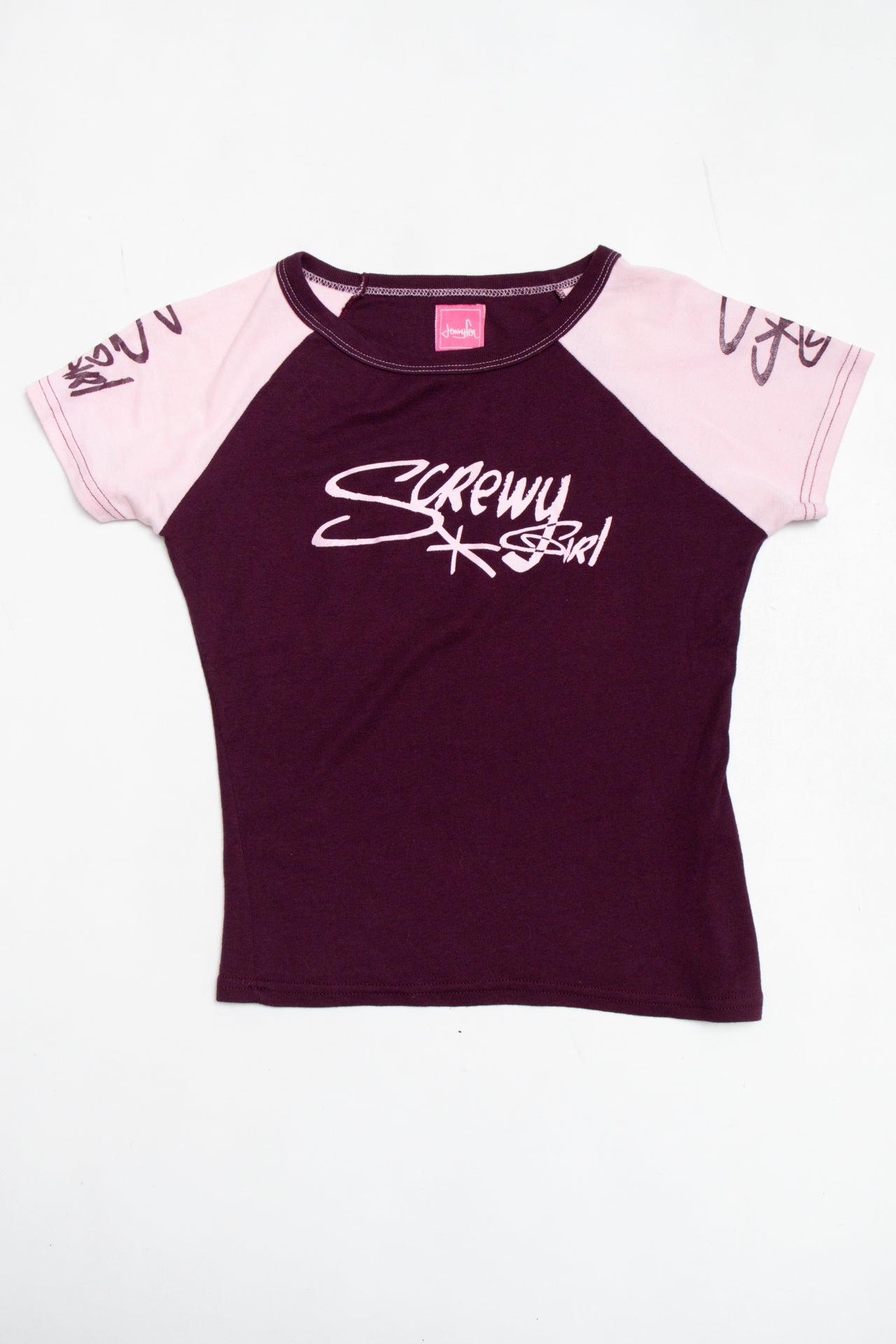 #157 Jennyfer Screwy Girl raglan baby tee | c. 162 | size 8