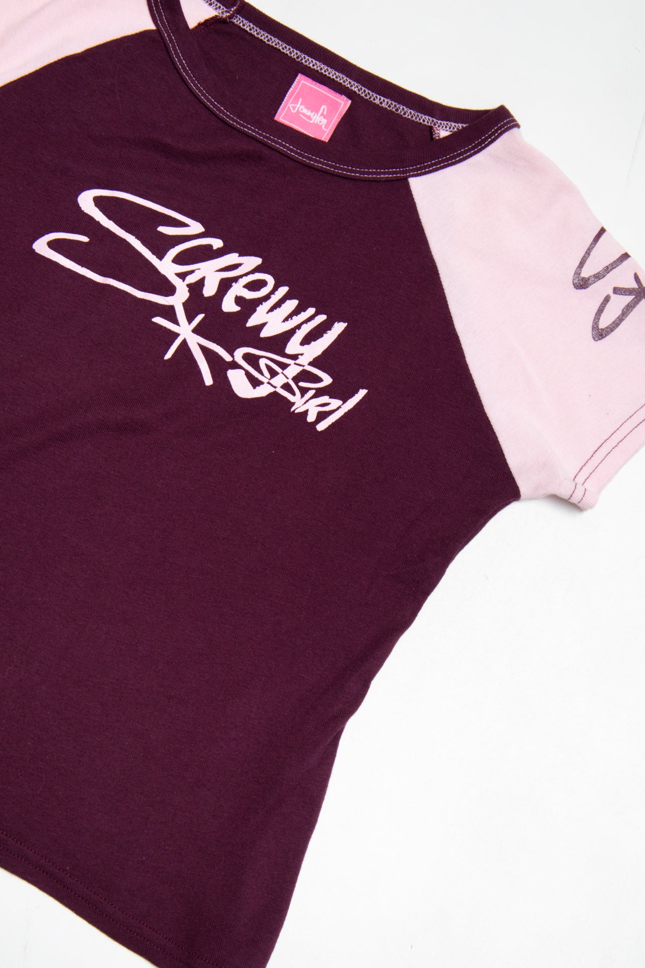 #157 Jennyfer Screwy Girl raglan baby tee | c. 162 | size 8