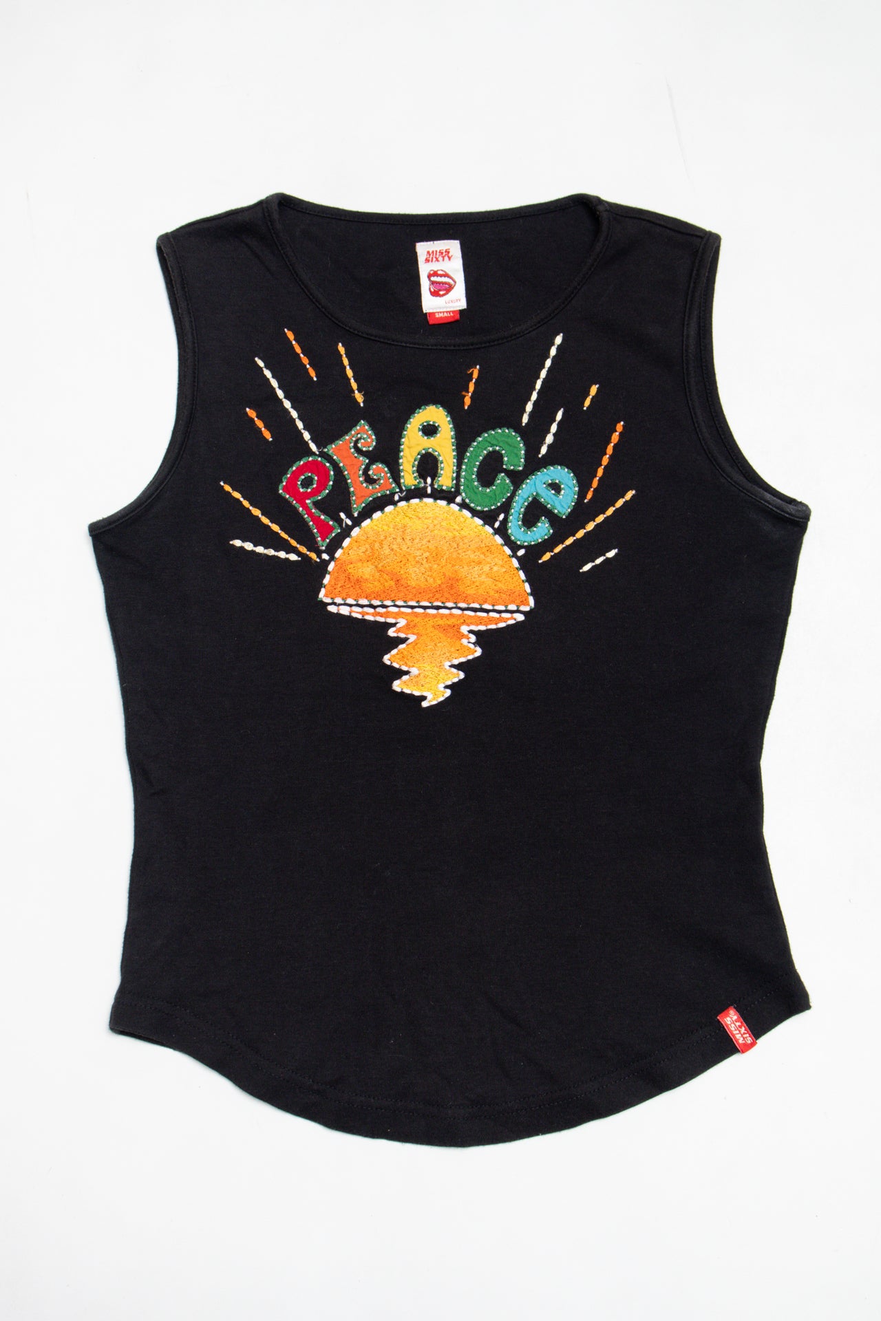 #160 Miss Sixty embroidered peace tank | c. 162 | size 8