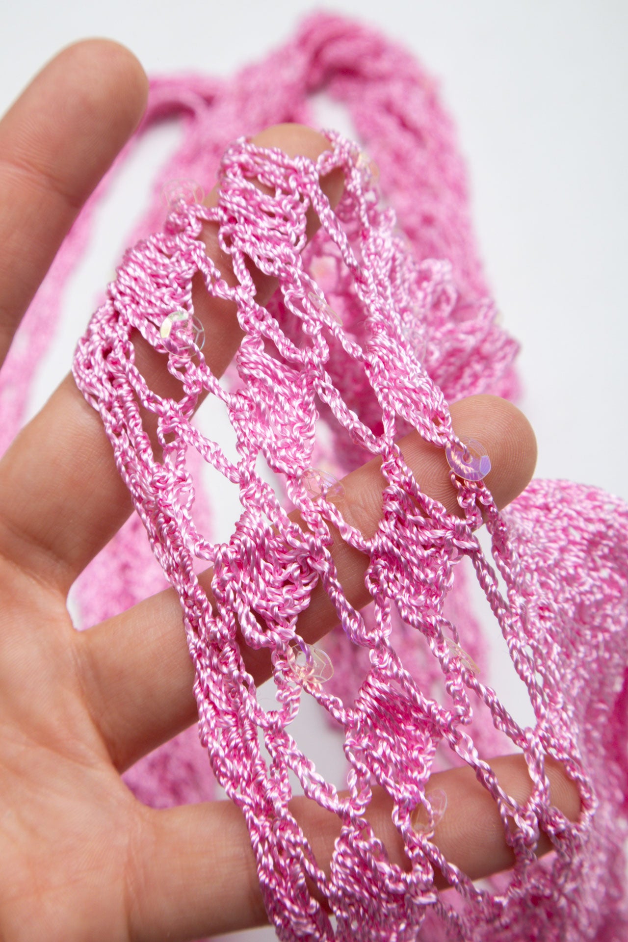 #85 Pink Crochet Scarf | Short n Sweet