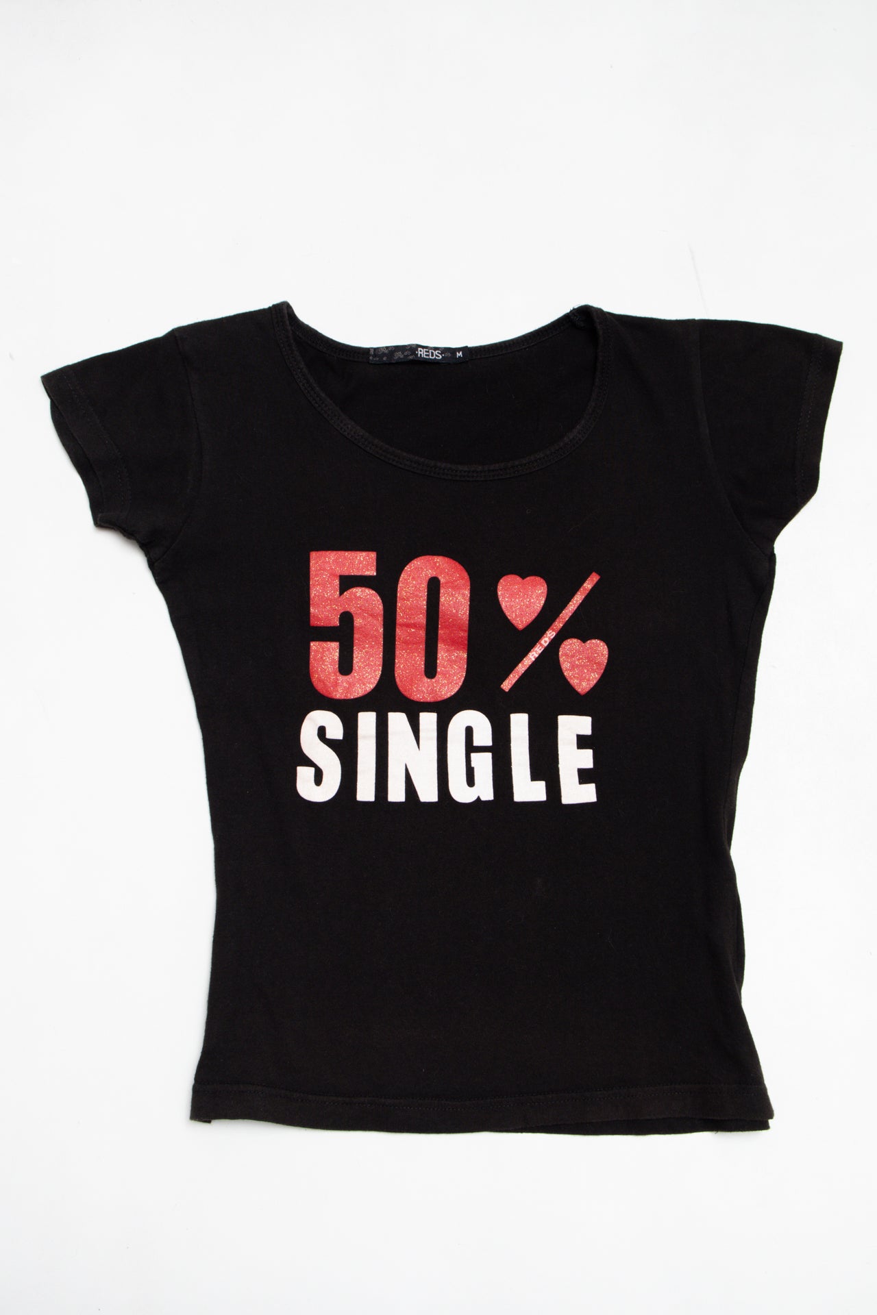 #166 50% Single reds baby tee | c. 162 | size 8