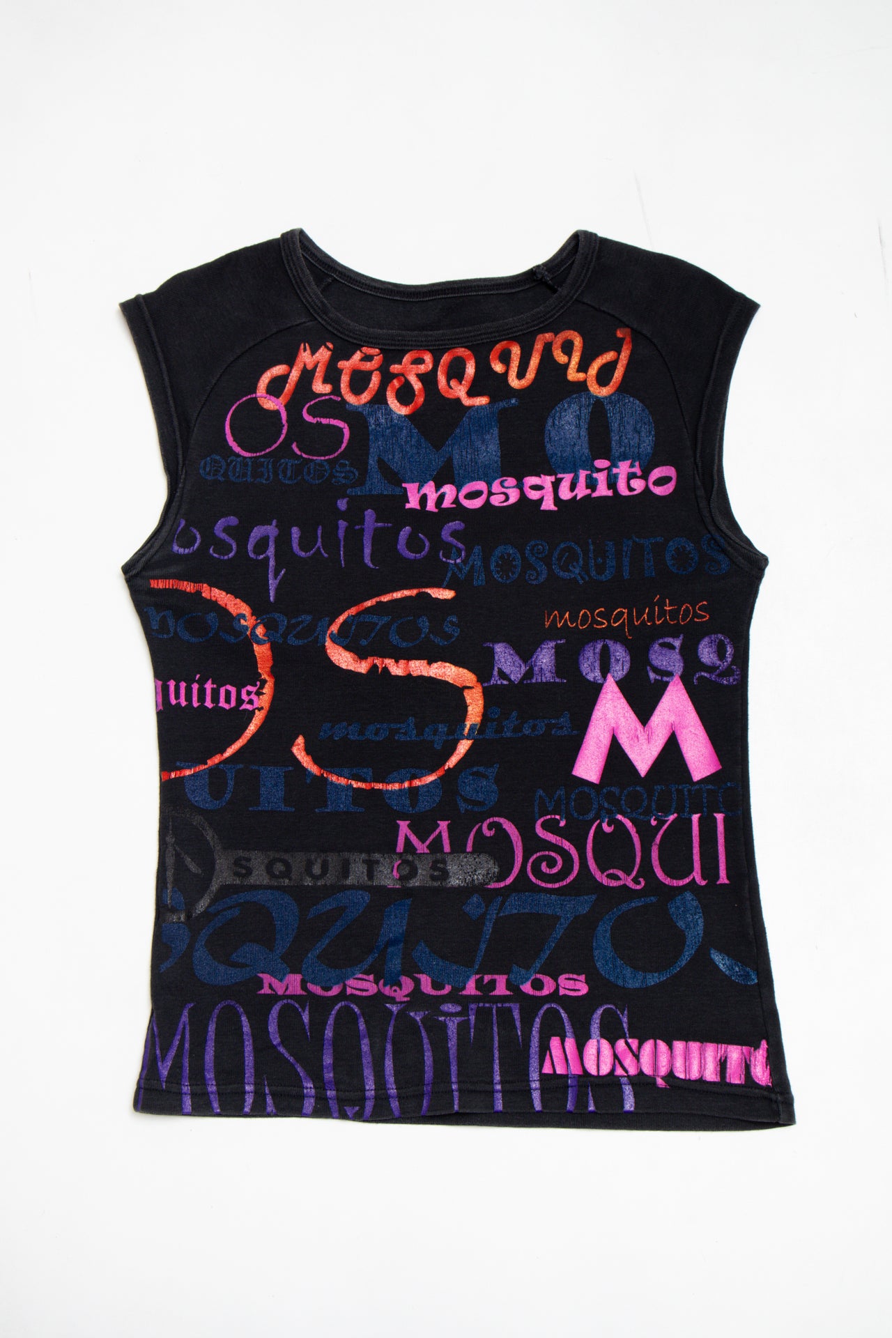 #168 Mosquito print black tank | c. 162 | size 6/8