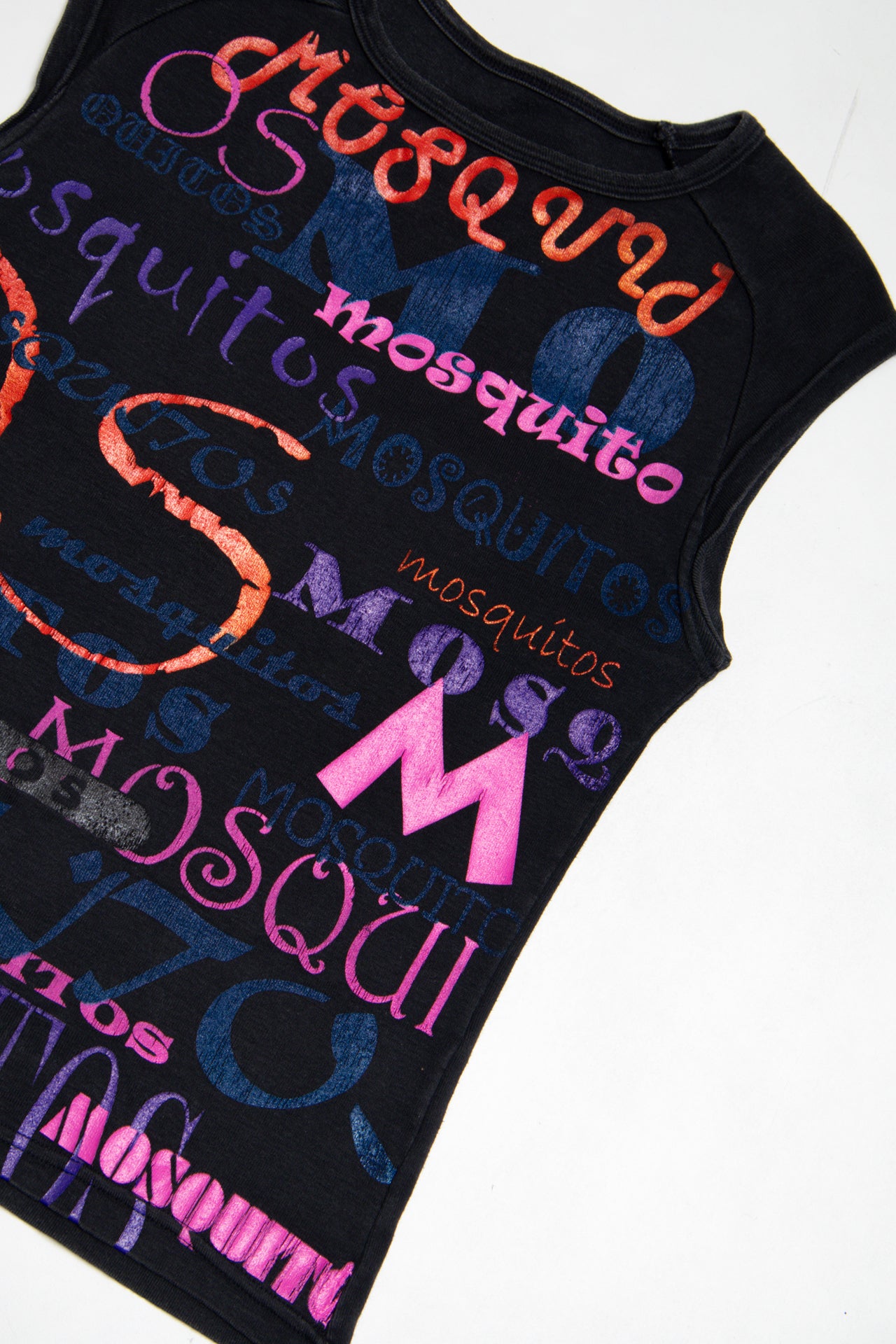 #168 Mosquito print black tank | c. 162 | size 6/8