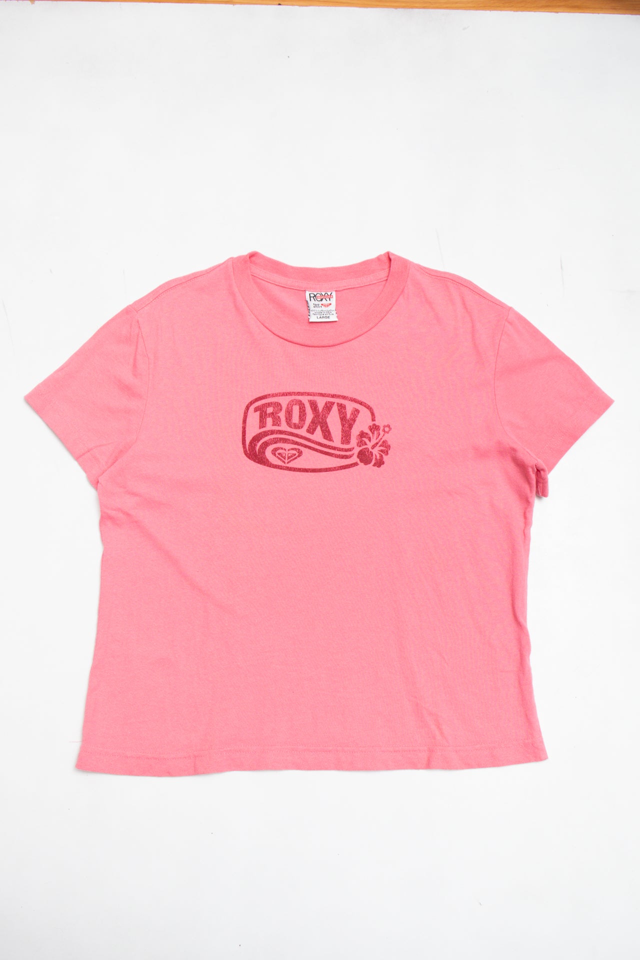 #173 Roxy cotton hibiscus pink tee | c. 162 | size 12