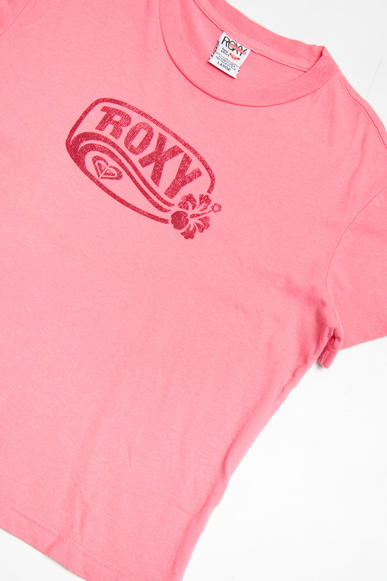 #173 Roxy cotton hibiscus pink tee | c. 162 | size 12