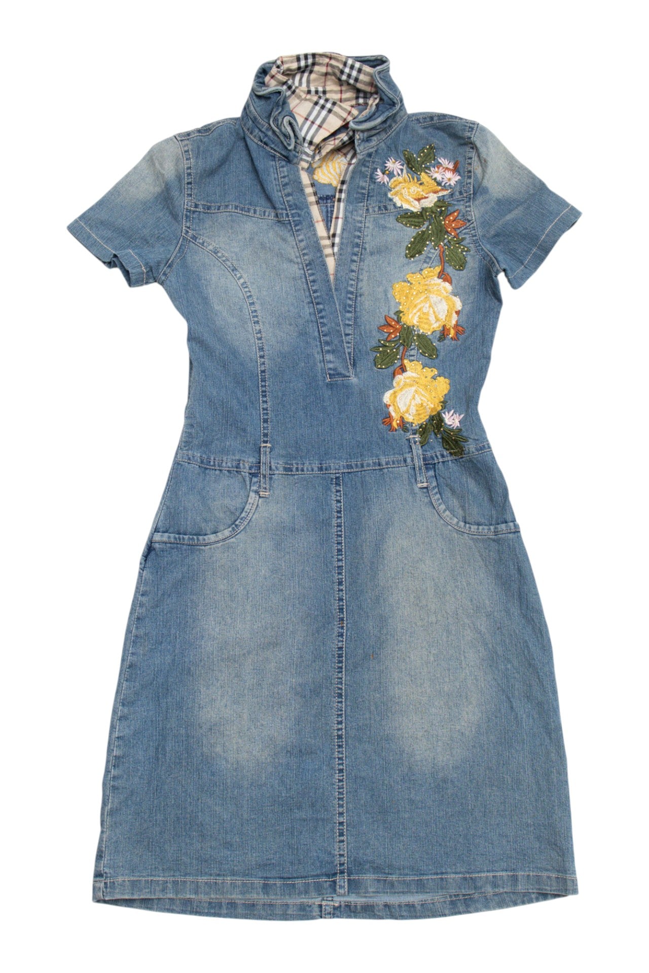 #135 Floral Denim Dress |C.154 | Size 8
