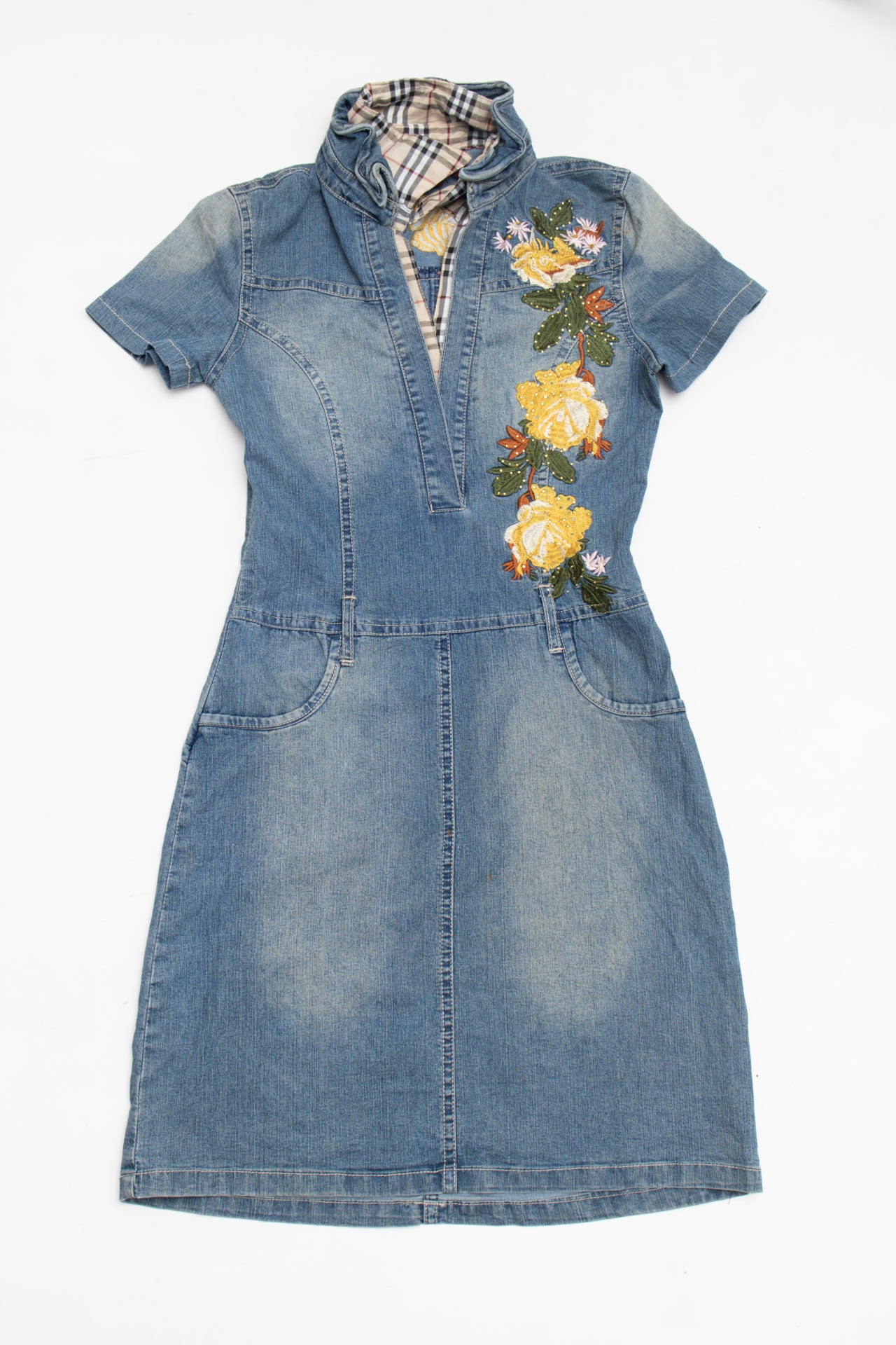#135 Floral Denim Dress |C.154 | Size 8