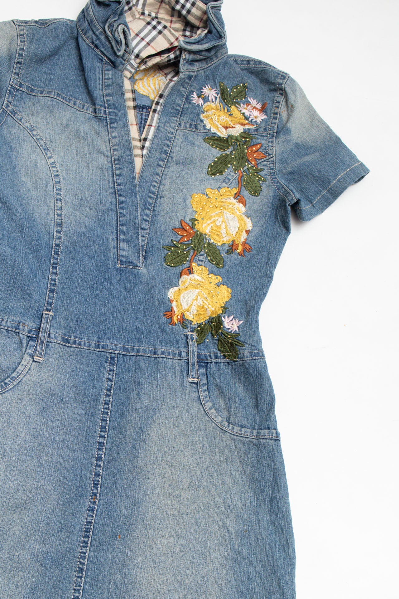 #135 Floral Denim Dress |C.154 | Size 8