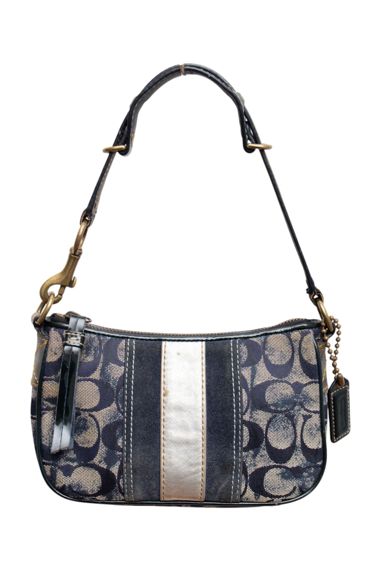#206 Coach navy/metallic demi bag | c. 154